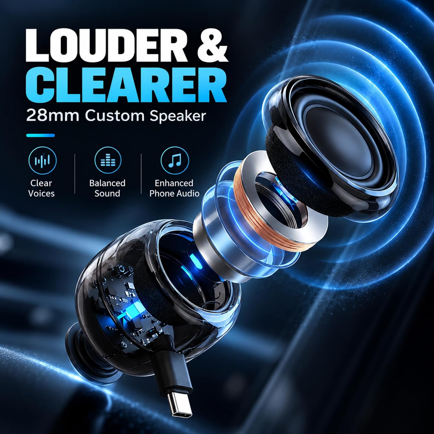 Mini Speaker, Type-C Phone Amplifier No Charging Needed