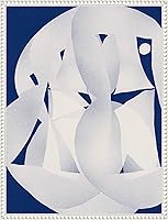 Amanti Art 24x18 Framed Canvas Wall Art - Abstract Paper Sculpture by Little Dean, Sylvie Beaded White Float Frame, USA Made Decor