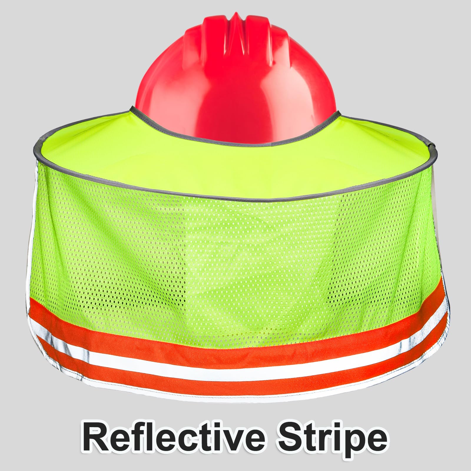 Elsjoy 4 Pack Hard Hat Sun Shade, Full Brim Hard Hat Sun Shield Neck Cover Protector with Reflective Strip - Image 5