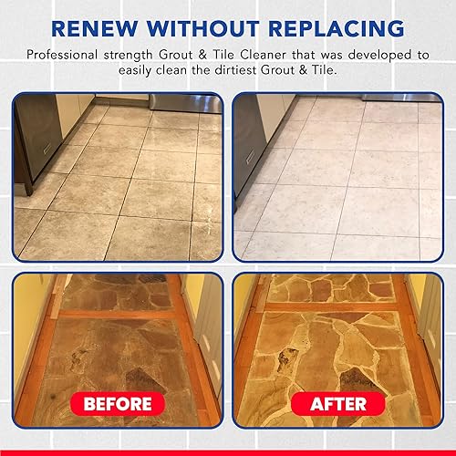 Miniatura 7 de Grout Solutions Spray de lechada profesional y limpiador de 32 onzas (botella de spray, cepillo de mano, tapa)
