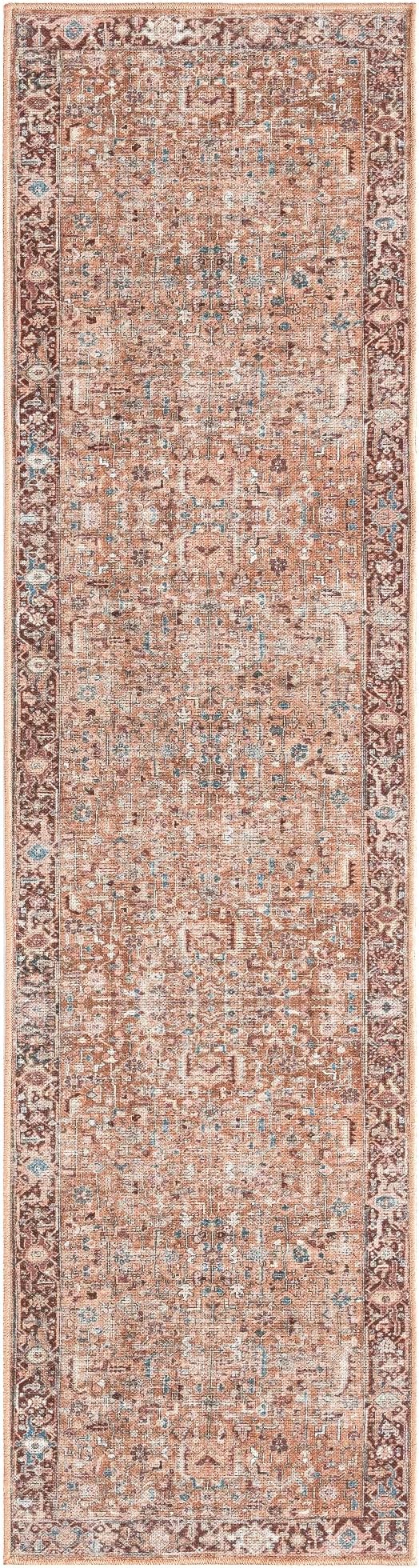 Home Dynamix Everwash Callaghan Edith Distressed Vintage Machine Washable Runner Area Rug, Terracotta, 1'11"x7'2"
