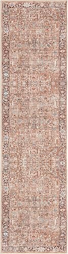 Home Dynamix Everwash Callaghan Edith - Alfombra envejecida vintage lavable a máquina, color terracota, 1 pies 11 pulgadas x 7 pies 2 pulgadas