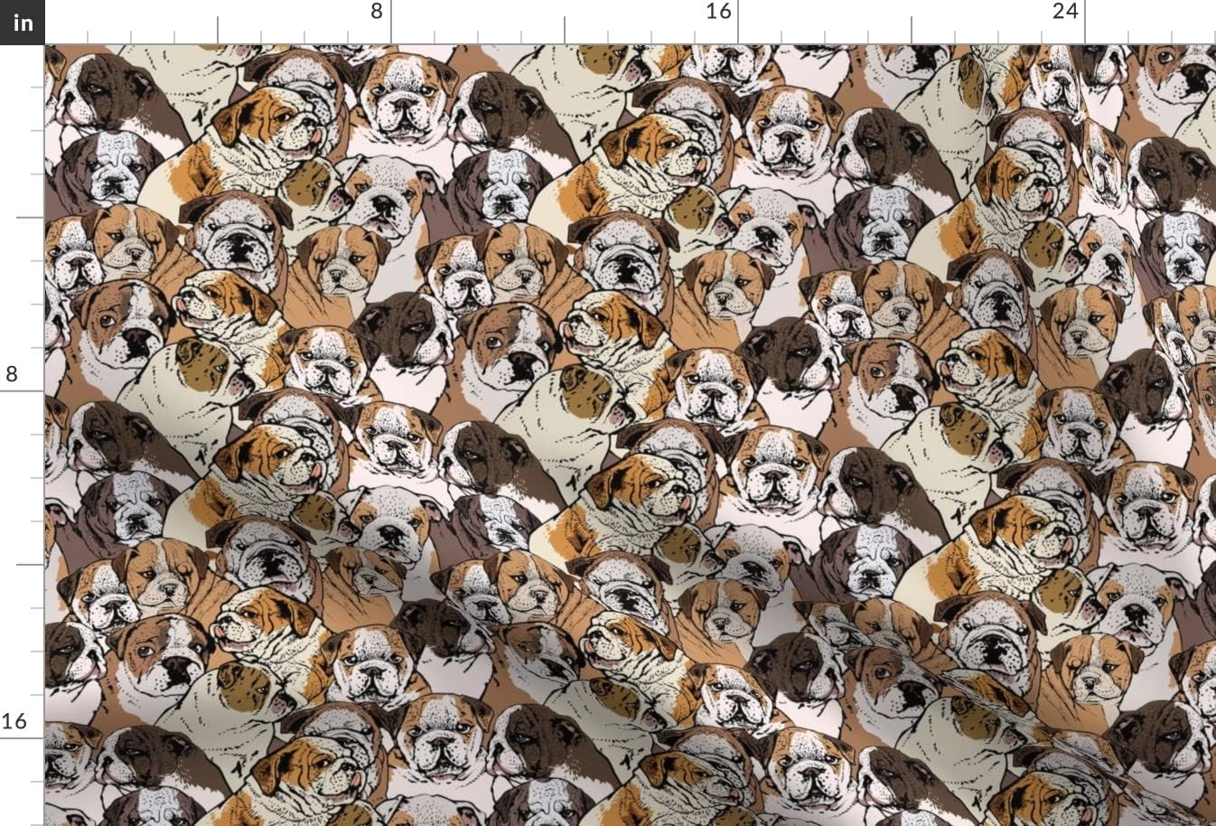 Spoonflower Fabric - English Bulldog Bulldogs Pattern Puppy Animal Printed on Minky Fabric by The Yard - Sewing Baby Blankets Quilt Backing Plush