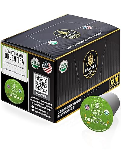 Vista 121 de Teavity - Paquete variado de cápsulas de té orgánicas Cápsulas de té caliente o hielo para Keurig, manzanilla, desayuno inglés, té negro, cápsulas