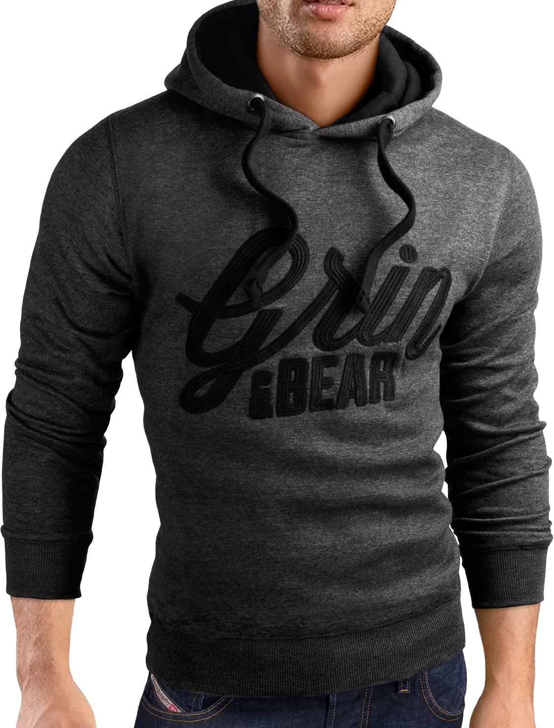 Grin&Bear Herren Slim fit Kapuzenpullover, GEC469