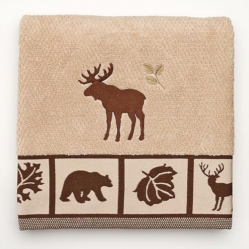 Natures Trail - Toalla de baño de algodón, 25 x 50 pulgadas, color avena