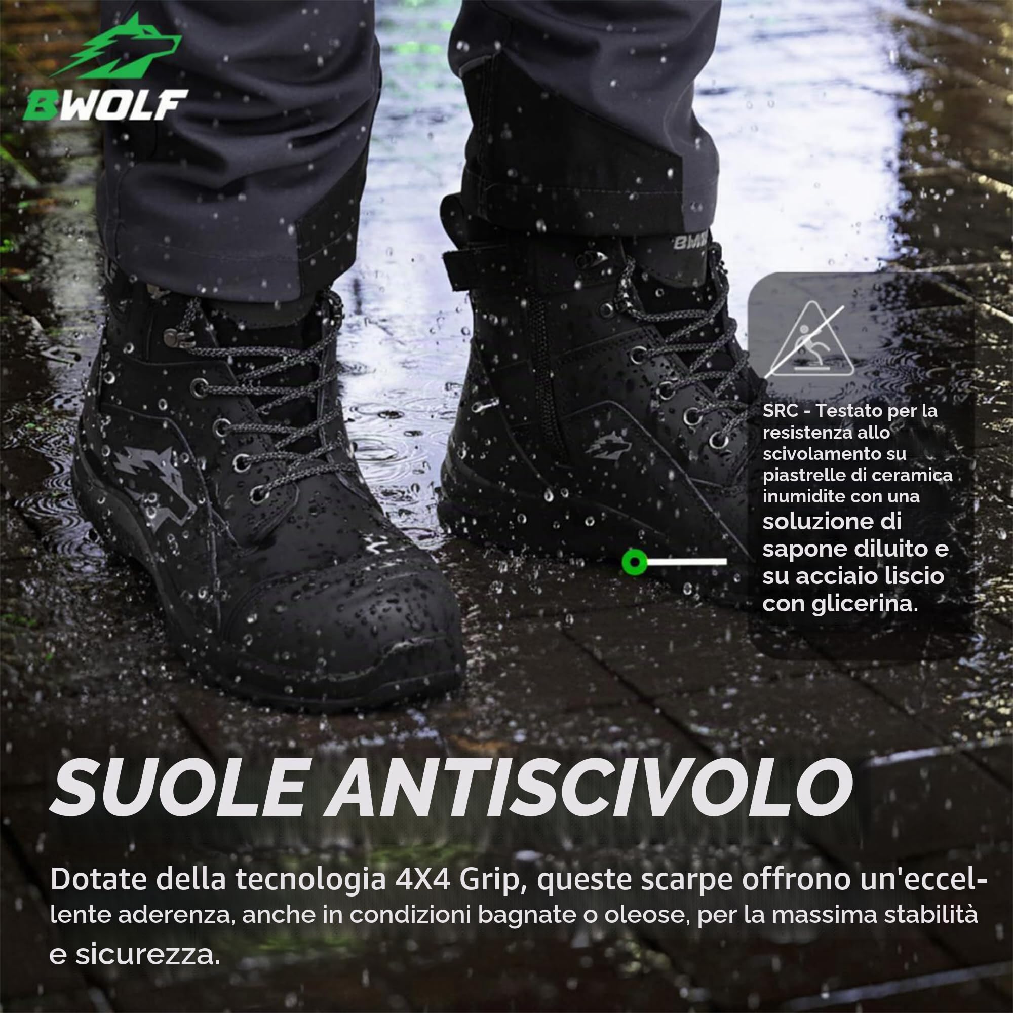 BWOLF Fantom Hi S7L Scarpe antinfortunistiche da uomo invernali – Stivali di sicurezza impermeabili con intersuola in Kevlar