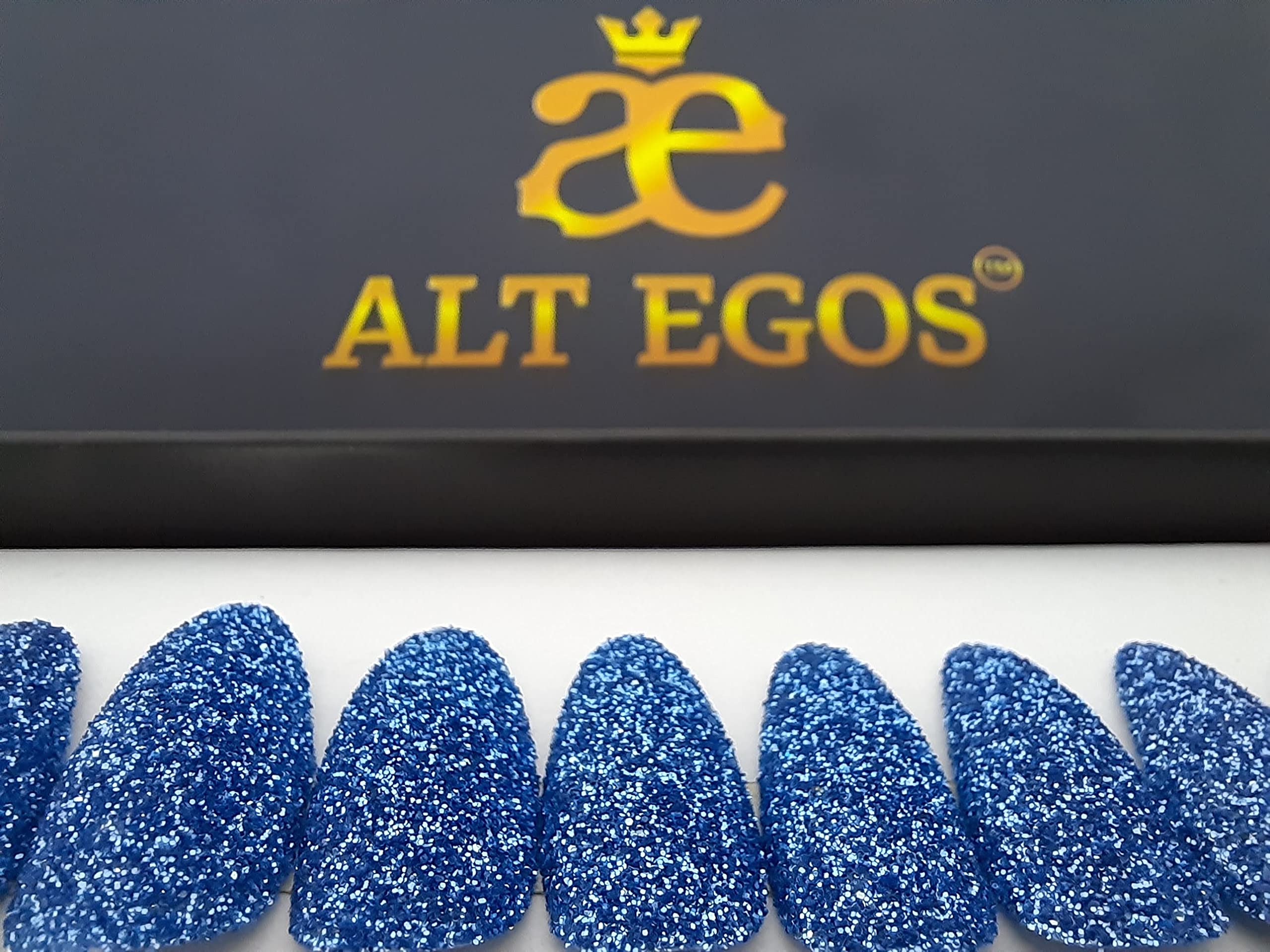 Alt Egos Glam Blue Glitter Manicure