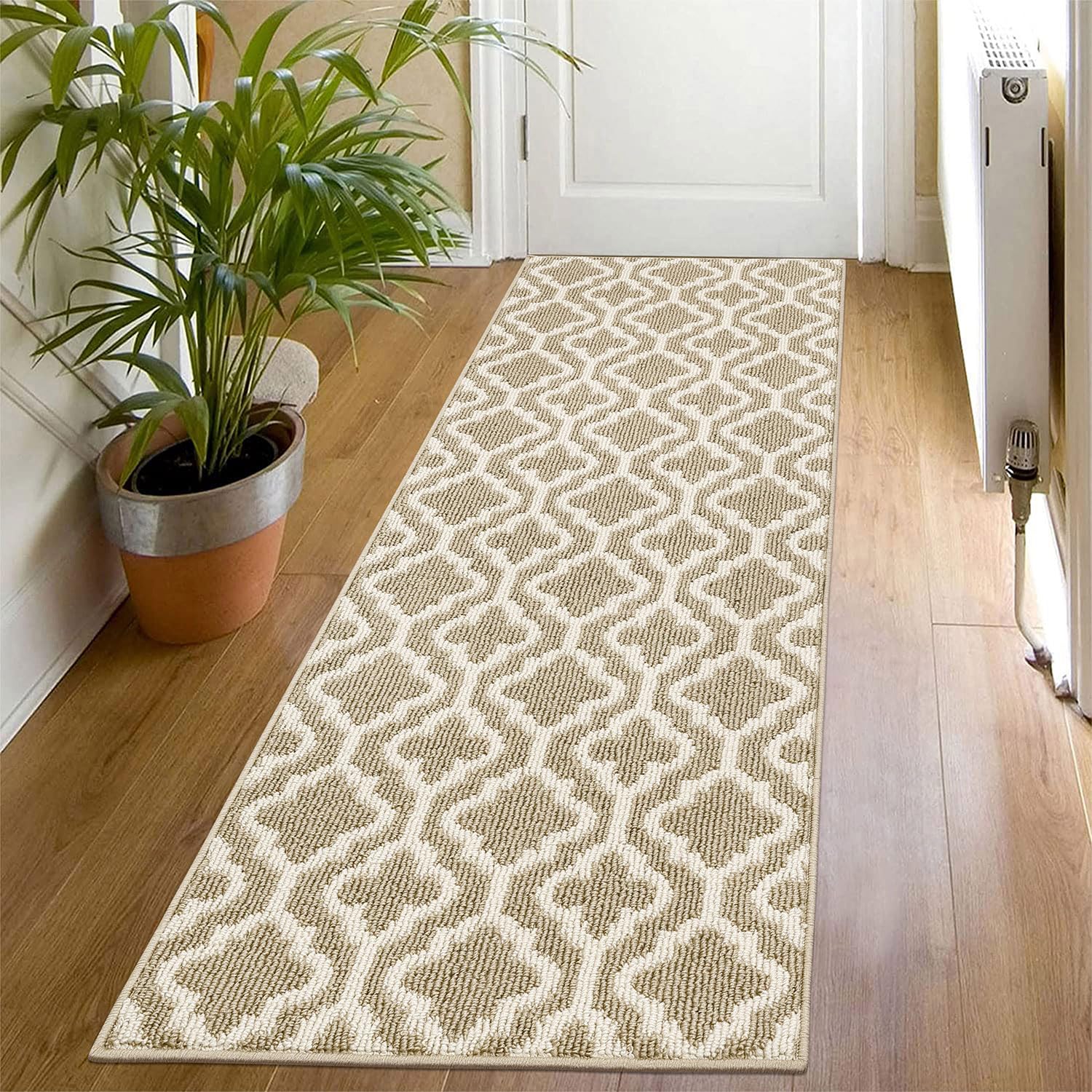 SHACOS Hallway Runner Rug Non Slip Beige 50 x 150 cm Runner Rug for Hallway Washable Hallway Hall Runner Narrow Runner Rug Long Doormat Indoor Carpet Runner for Entryway, Kitchen, Laundry Room