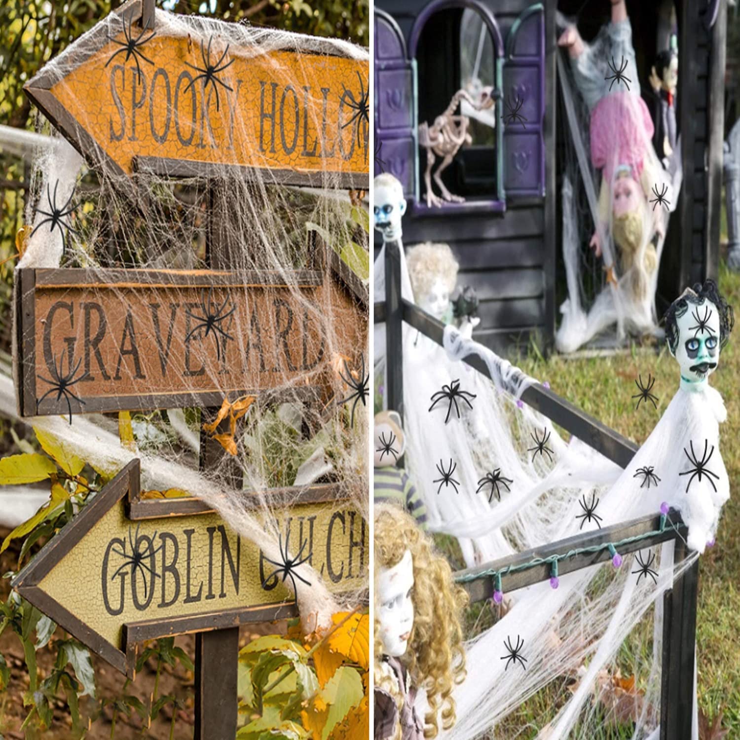100g Ragnatela Halloween, Estensibili Abbastanza per Coprire 1000 sq ft, Ragnatele Halloween Decorazioni con 20 Pcs Ragni Decorative, Feste di Fantasmi Halloween Decorazioni Horror per Interno Esterni