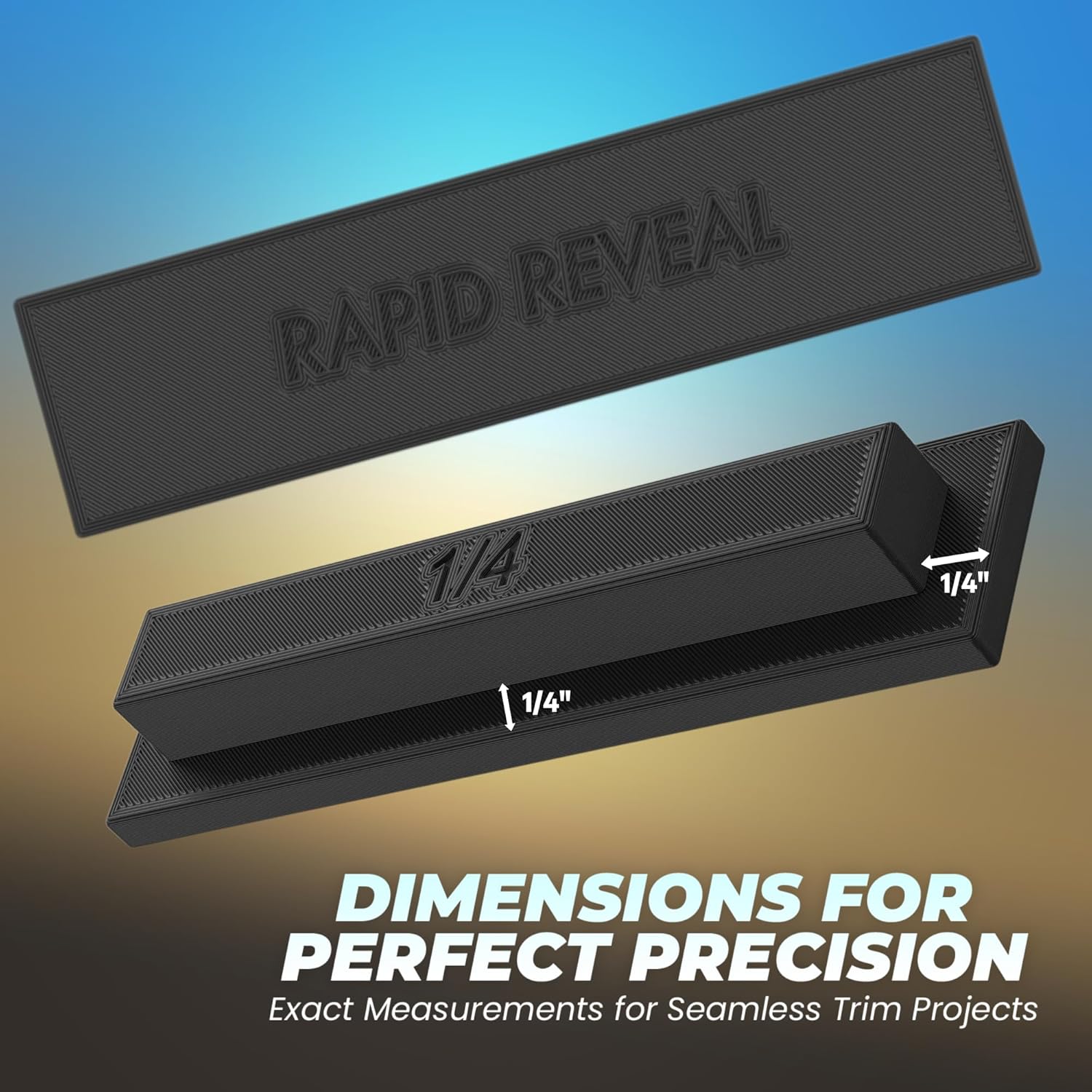 Rapid Reveal - Trim Reveal Tools - 1/8", 3/16", 1/4", 3/8", 1/2", 3/4" - Precision Trim Gauges - Door Reveal Marking Tools - Accurate Jamb Marking - Finish Carpentry DIY - Made in The USA (6 Pack)