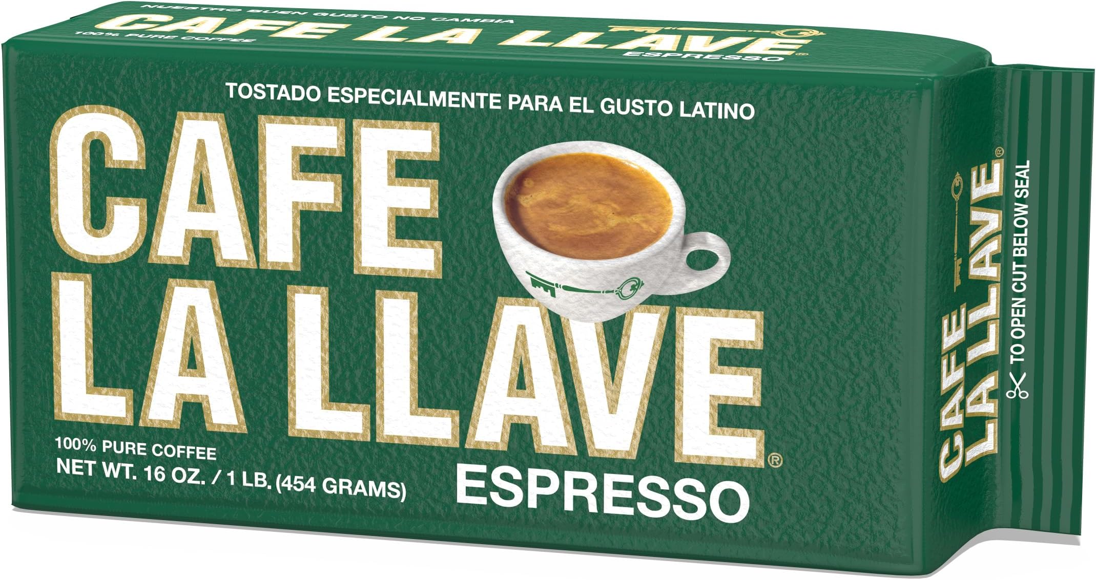 Cafe La Llave Dark Roast Ground Espresso Coffee, 16 oz Bricks – Bold Cuban-Style Blend, Moka Pot, Espresso, Drip – Strong Rich Flavor