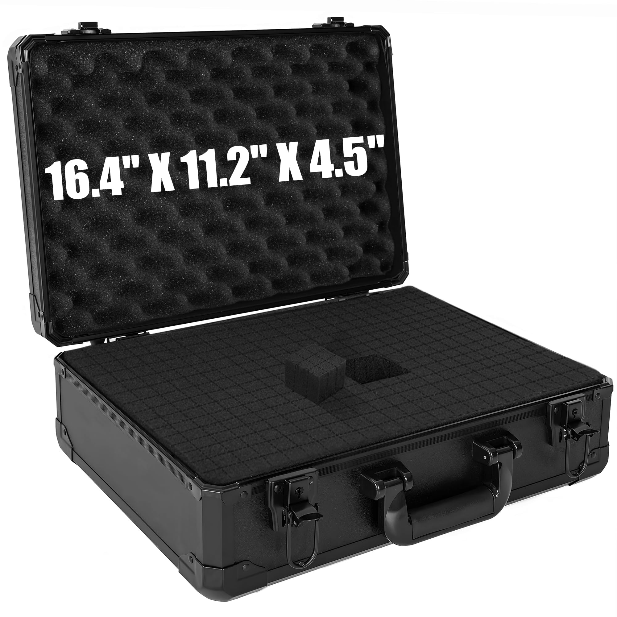 Protective Hard Case Shockproof Water-resistant with Customized DIY Foam Insert fit for Camera, Laptops, etc, 17 X 12 X 5-Inch