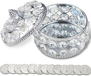 Arras Para Boda Catolica - Arras De Boda Catolica, Wedding Unity Coin Set with 13 Unity Coins and Decorative Rhinestone Box, Wedding Stuff for Unity Ceremony