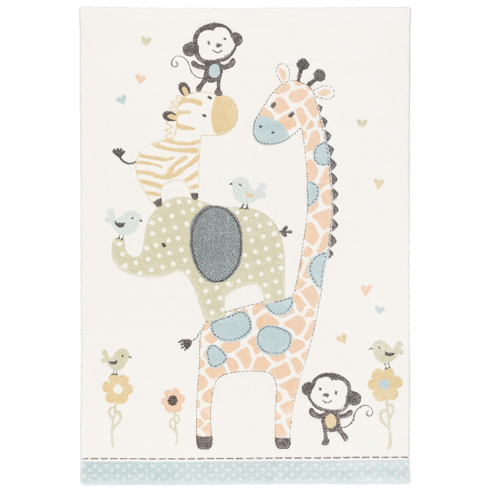 Pergamon Kinder Teppich Maui Kids Safari Tiere Bunt in 5 Größen