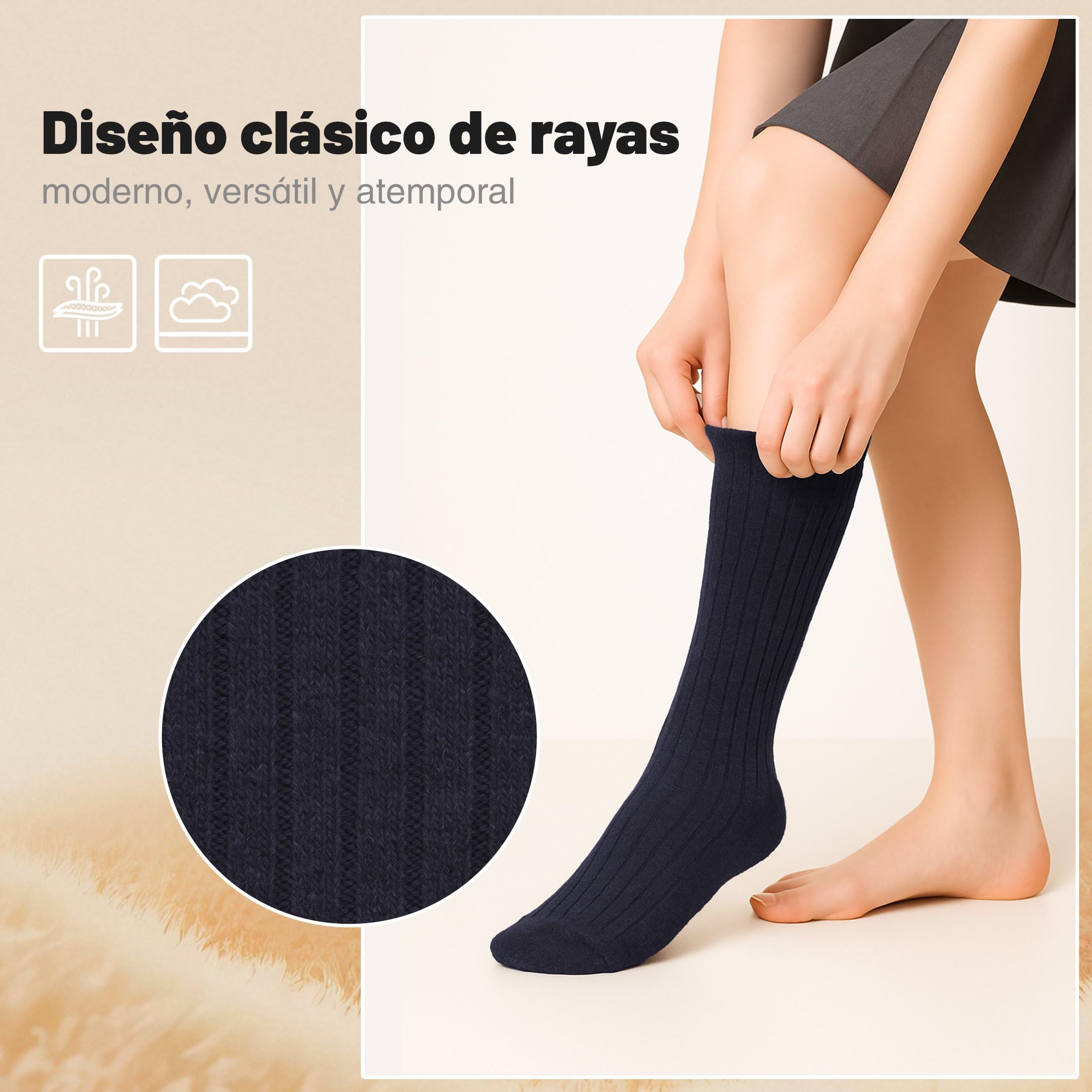 SHANN Calcetines Larga y corta Clásicos Unisex para Niño, Niña, Adultos. 80% Algodón, Transpirables. Pack 6 Pares Calcetines para Uniforme de Colegio, Instituto, Calcetines Altos Algodón