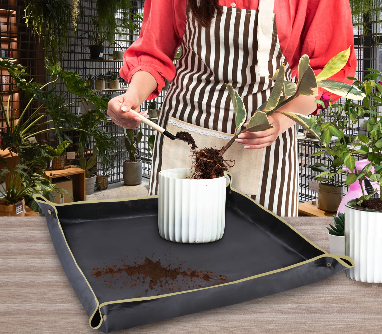 Pflanzmatte Zum Umtopfen – Wasserdicht, 100x100 Cm, Für Garten & Zimmerpflanzen