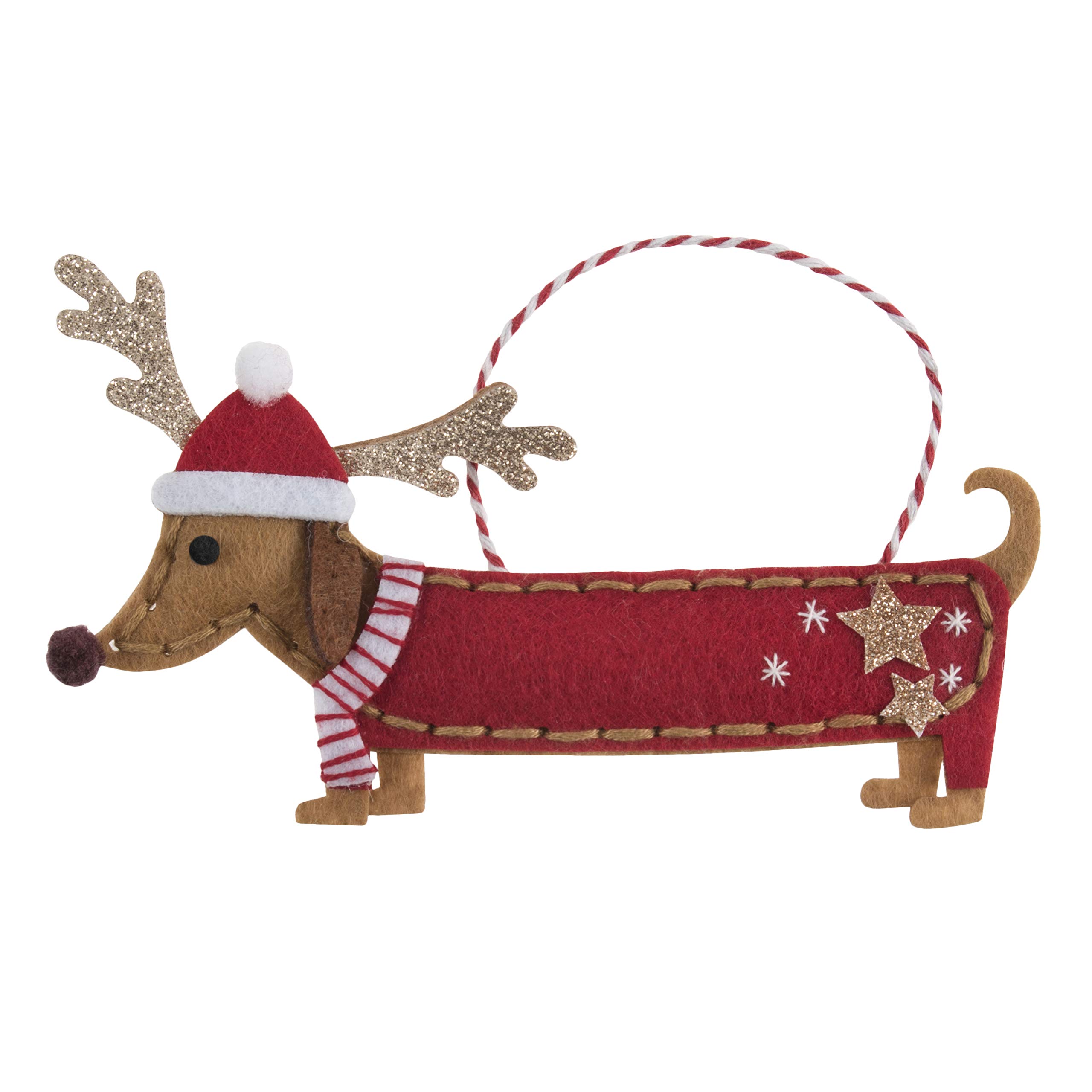Trimits Christmas Felt Decoration Kits, 14.5 x 8.5cm, Dachshund