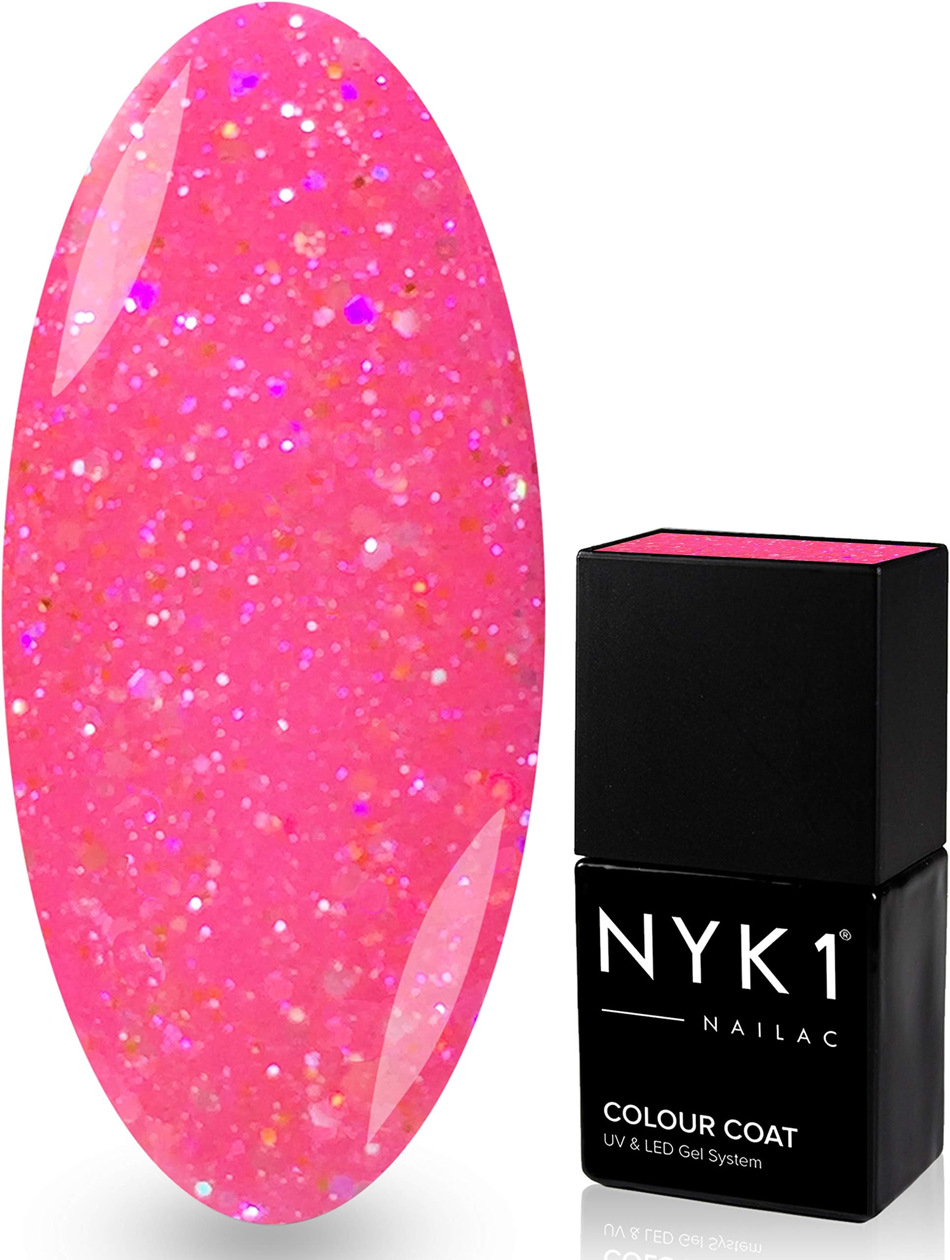 NYK1NAILAC - DIAMOND PINK - Professional Gel Nail Polish - UV and LED Drying - Quick Soak Off Gel Polish 10ml - Over 100 Colours to Choose From!