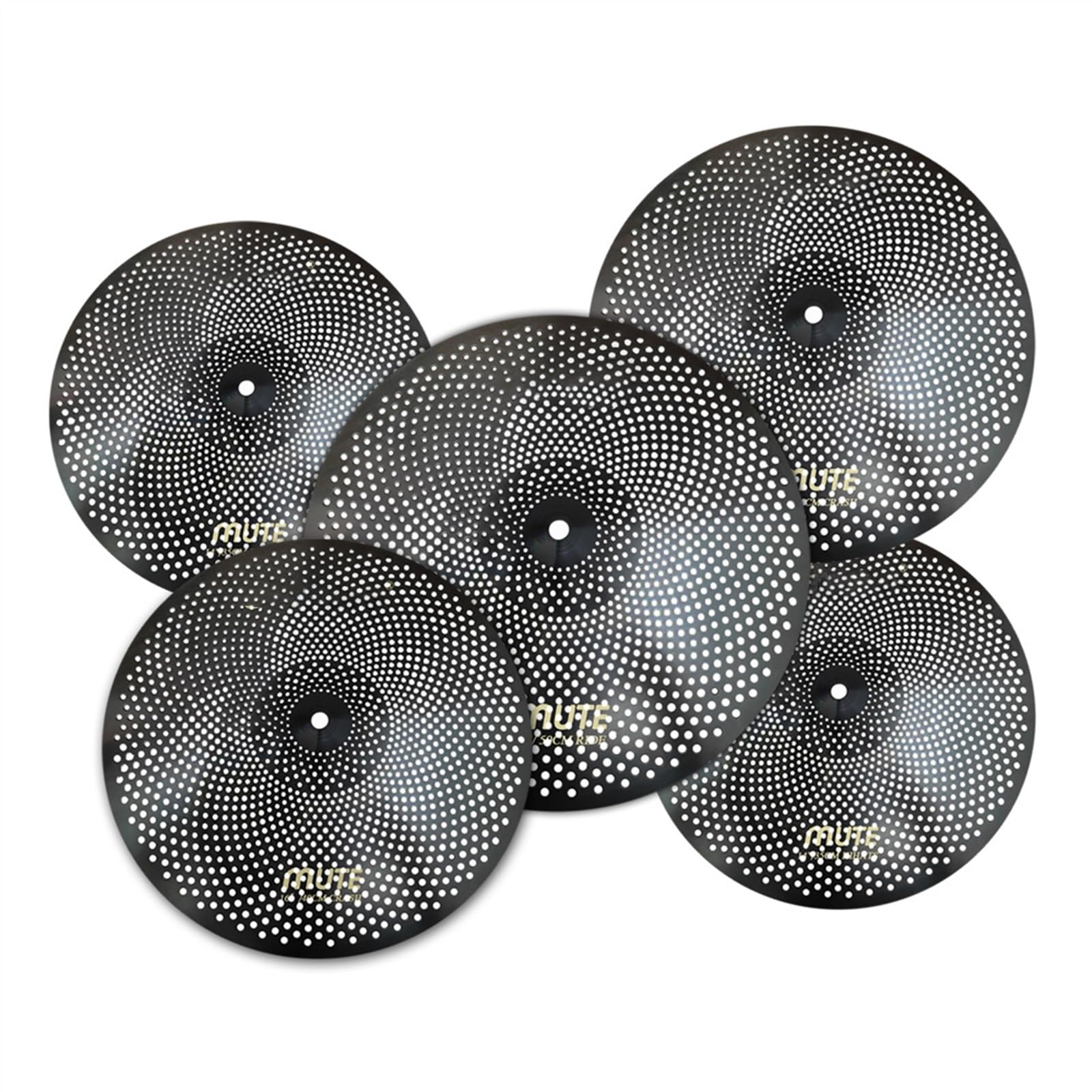 Ensembles De Cymbales À Faible Volume Cymbales Muettes 5 Pièces De 14'' Hihat +16'' Crash +18'' Crash +20'' Ride Cymbales pour débutants (Color : 02)