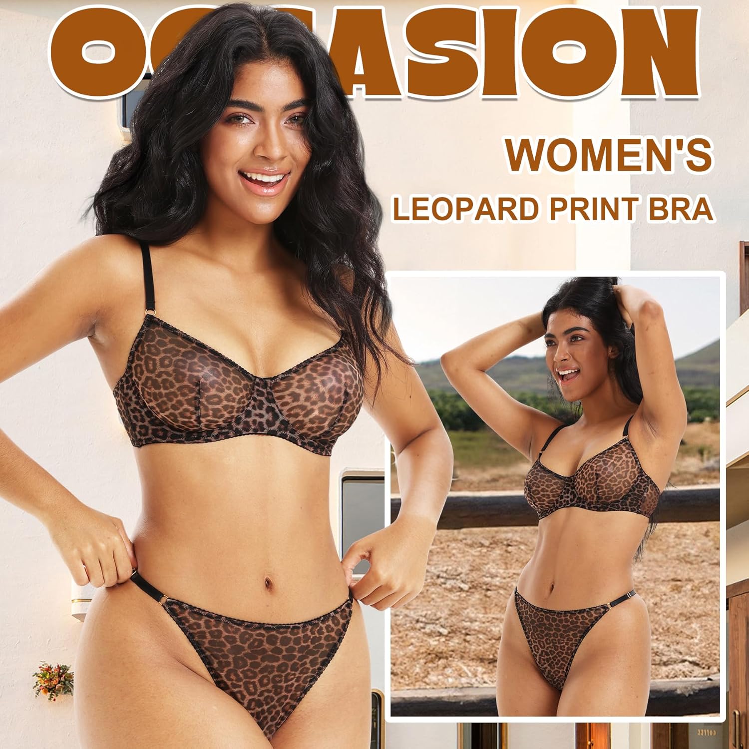 BoldBeauty Lingerie Sets for Women Sexy Mesh Sheer Underwire Push Up See Through Bra and Panty Sets - Image 5