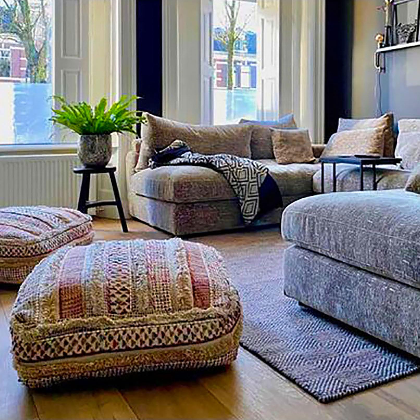 Mandala Life ART Fodera per cuscino da pavimento quadrato bohémien - 60x20 cm - 100% cotone - Custodia pouf per pouf per soggiorno, camera da letto, patio e altro