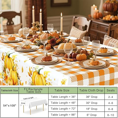 Vista 172 de misaya Paquete de 4 manteles desechables de búfalo, mantel de plástico impermeable de 54 x 108 pulgadas, manteles rectangulares a cuadros caqui