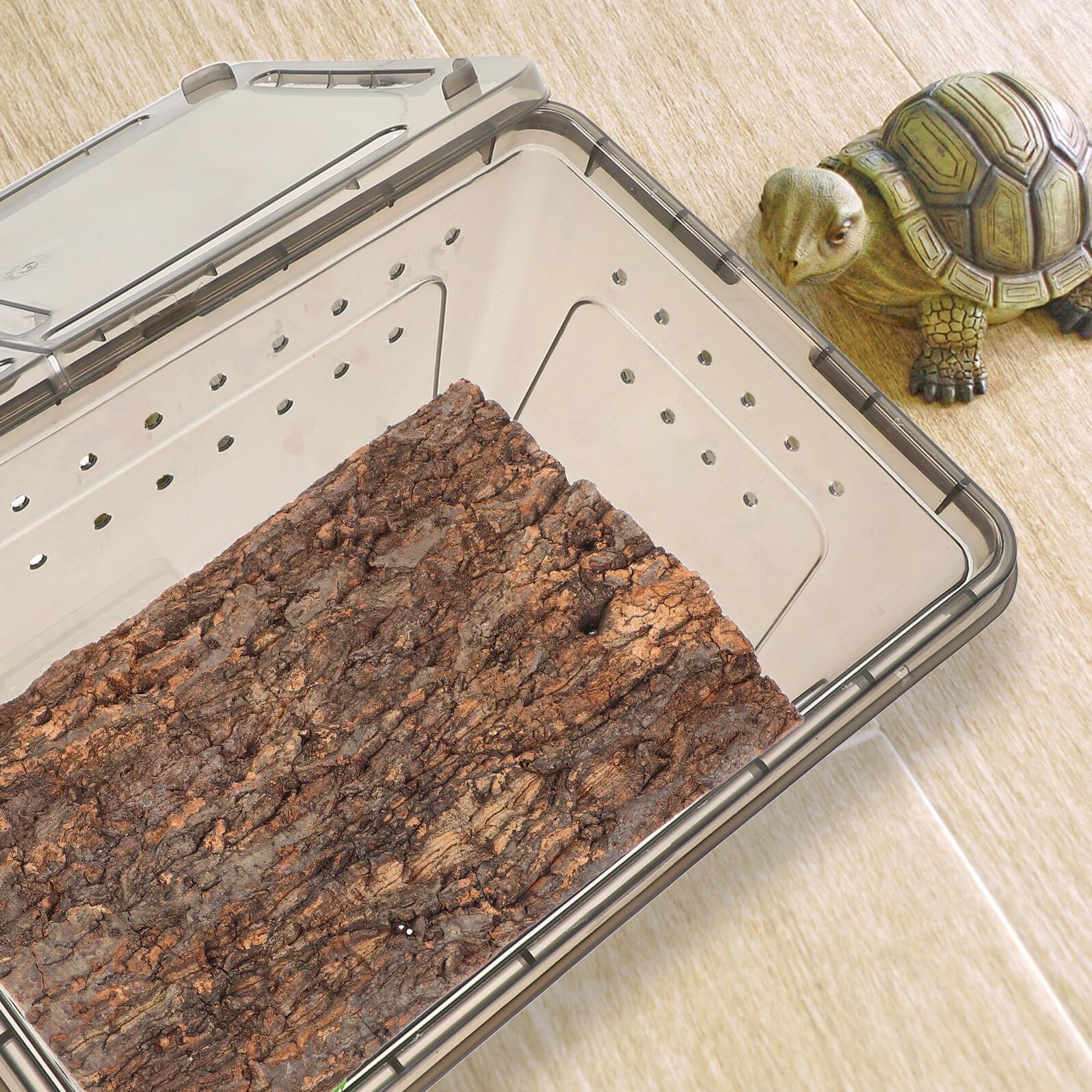 Corteza De Corcho para Terrarios, 2 Unidades 100 x 50 Cm, Superficie Resistente para Reptiles como Lagartos y Serpientes, Adecuada para Ambientes Interiores