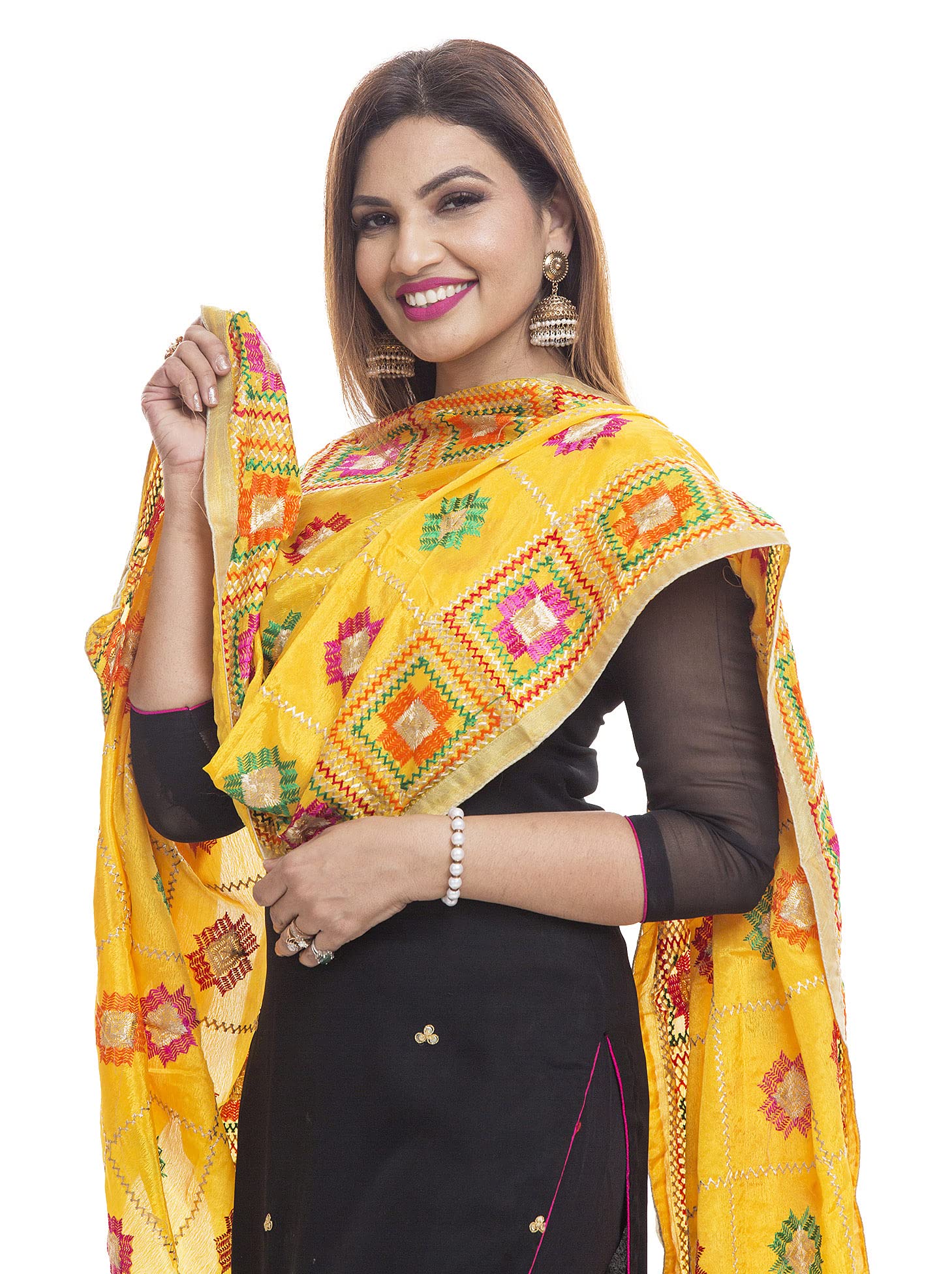 The Home FactoryWomen's Phulkari Chinon Chiffon Dupatta