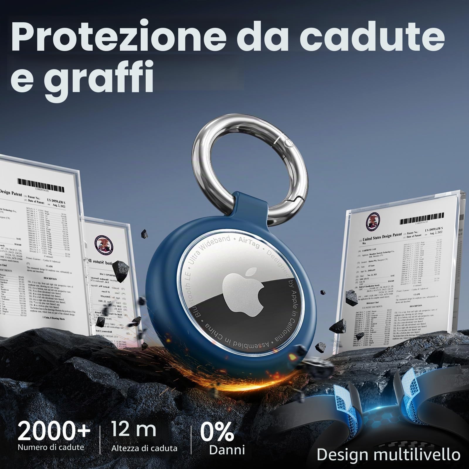 Inesore Custodia Impermeabile IPX8 Per AirTag – Design Twist-Lock Con Portachiavi, Set 4 Pezzi - 5