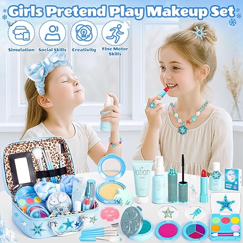 Miniatura 3 de Maquillaje de simulación Frozen para niñas, juguetes 3-5 años, maquillaje de juguete falso, juguetes de princesa de Frozen para niñas, regalos