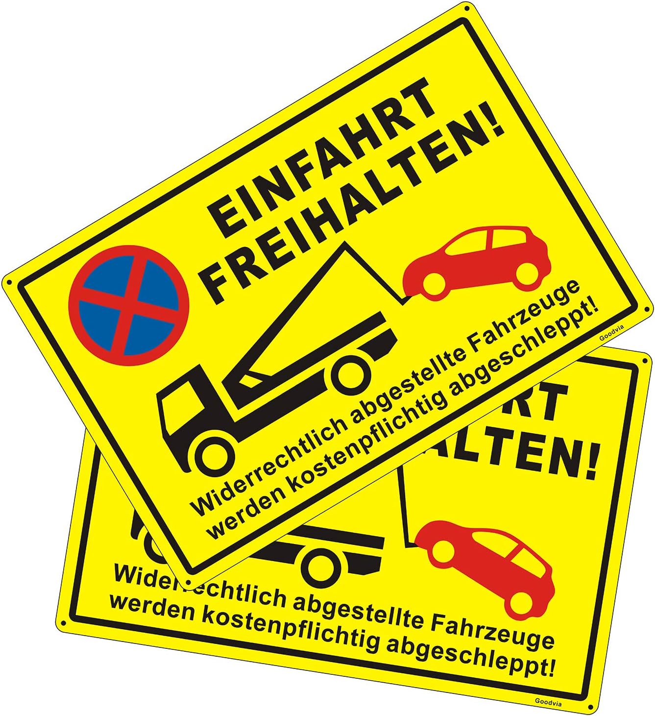 Goodvia Privatparkplatz-Schild Mit Pfosten – 30x20cm, Reflektierend, Höhe 45cm, Metall