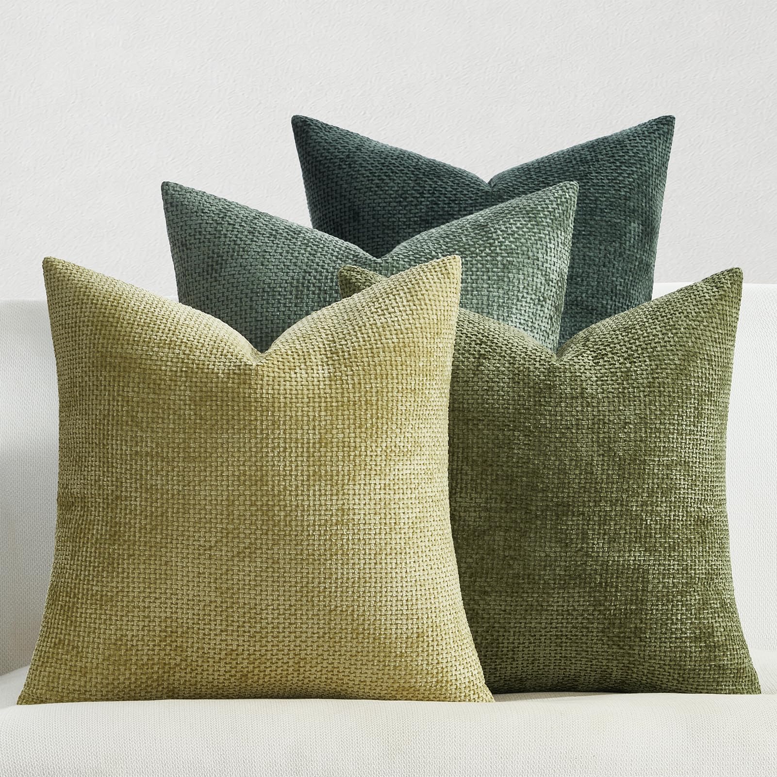 Topfinel Kissenbezug 4er Set Chenille Kissenbezüge für Wohnzimm Schlafzimmer Sofa