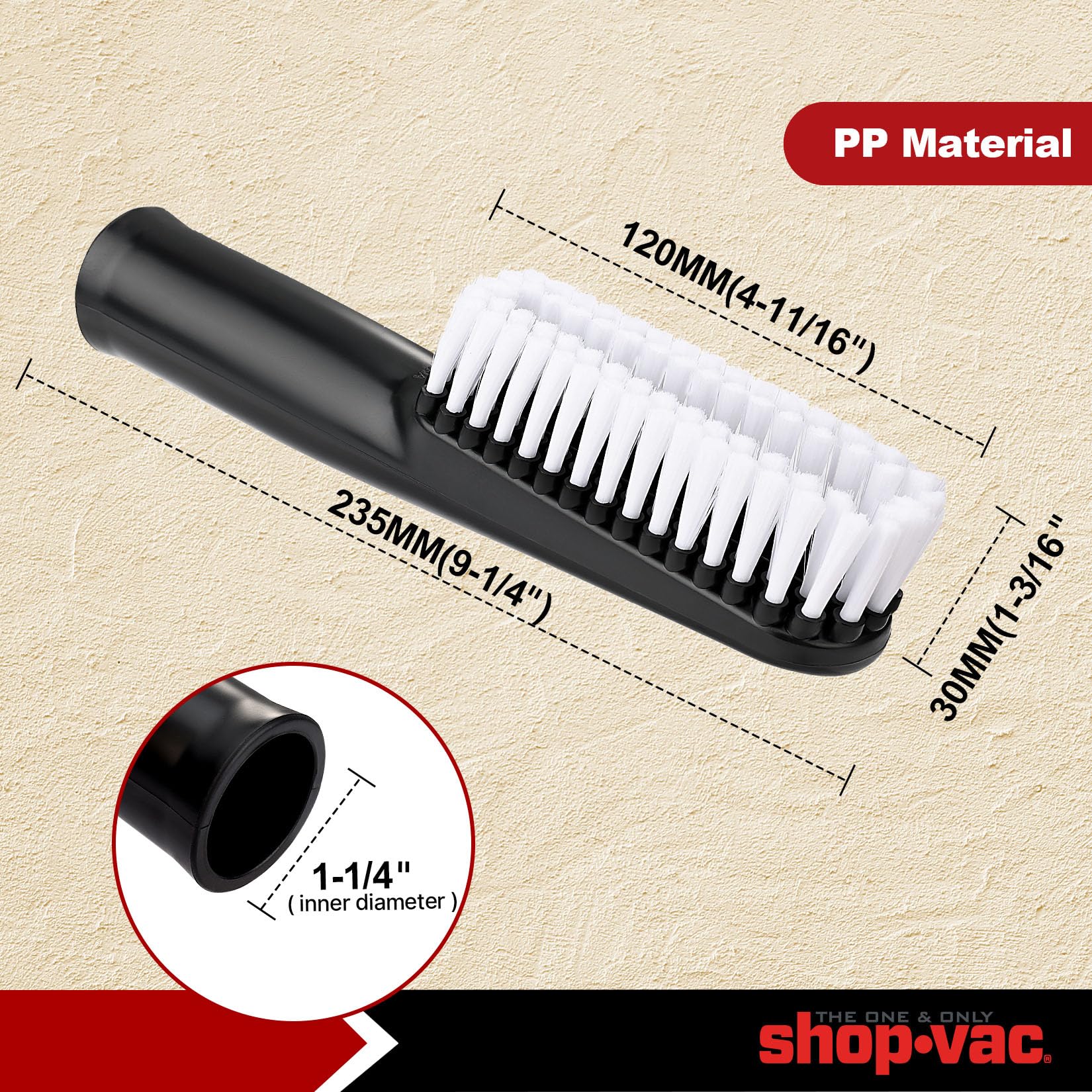 Shop-Vac Car Cleaning Kit - Crevice Tool & Brush -3