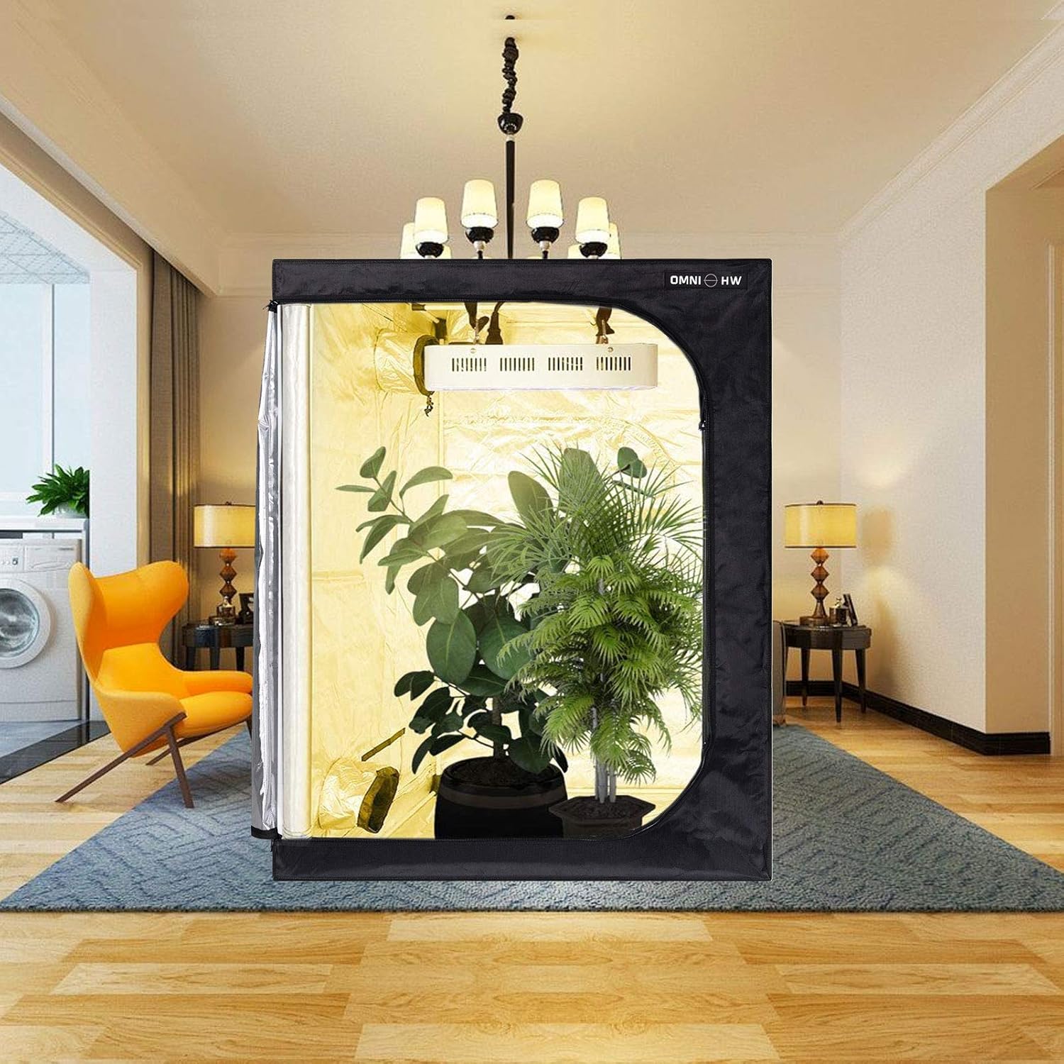 OmniHW Heavy Duty Grow Tent 24" x 48" x 60", 1680D Canvas Reflective Mylar Professional Indoor Growing Tents with Observation Window and Removable Floor Tray for Indoor Hydroponic Plant - 2' x 4'