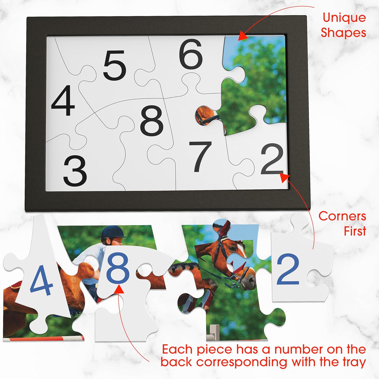 Keeping Busy Numbered 3 Pack Large Piece Puzzles for Seniors | Dementia Activities for Seniors Game Dementia Products for Elderly Alzheimers Activities (Numbered Puzzle)