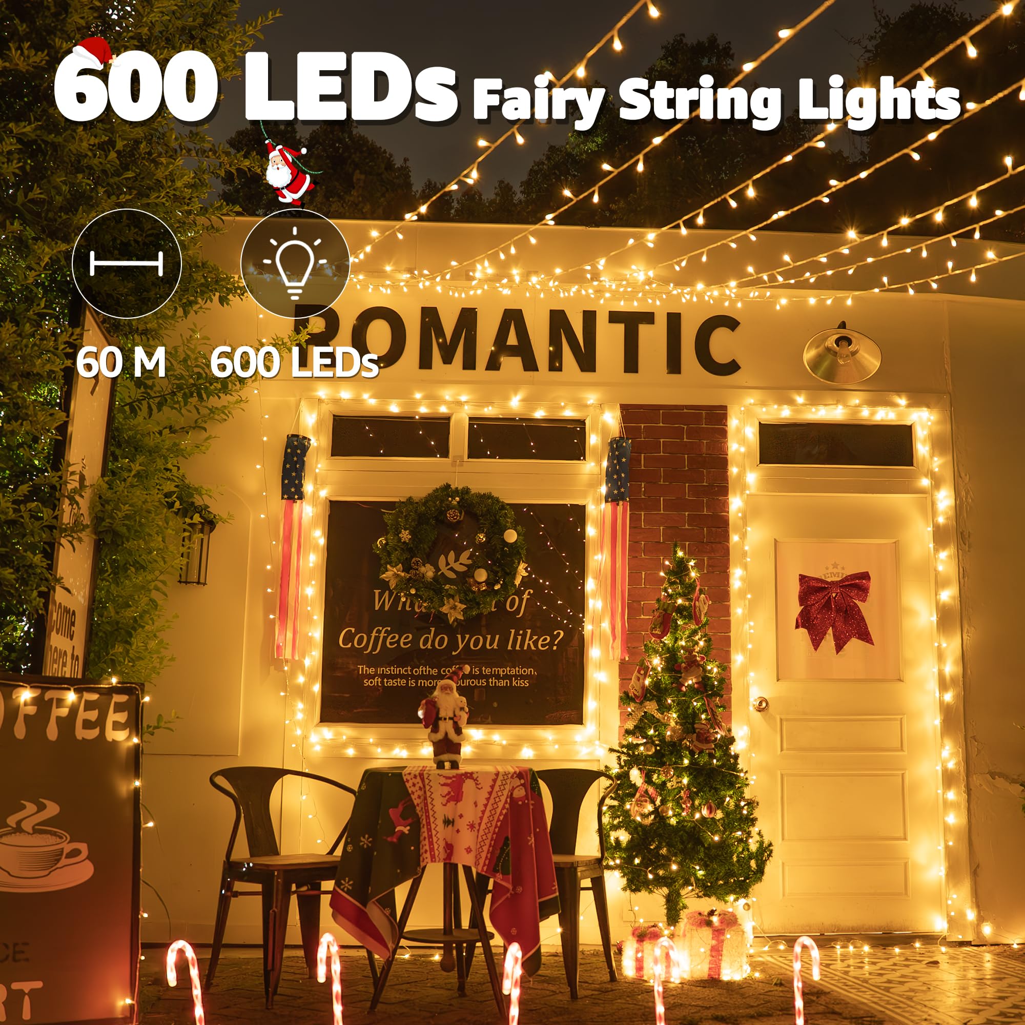 Hopexy Fairy Lights Plug in, 60m 600 LEDs Fairy Lights Mains Powered with Timer - Image 2