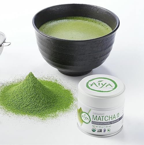 Miniatura 3 de Aiya - Polvo de matcha orgánico de grado ceremonial, grado ceremonial matcha premium, color verde jade vibrante, dulzura natural suave, ceremonias