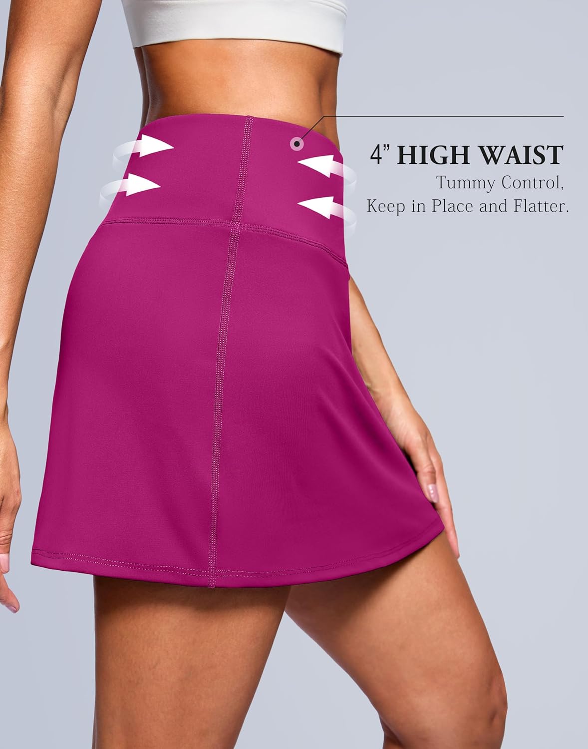 SANTINY 13.5"/15" Skorts for Women with 2 Pockets High Waisted A Line Casual Pickleball Golf Skort Athletic Tennis Skirt