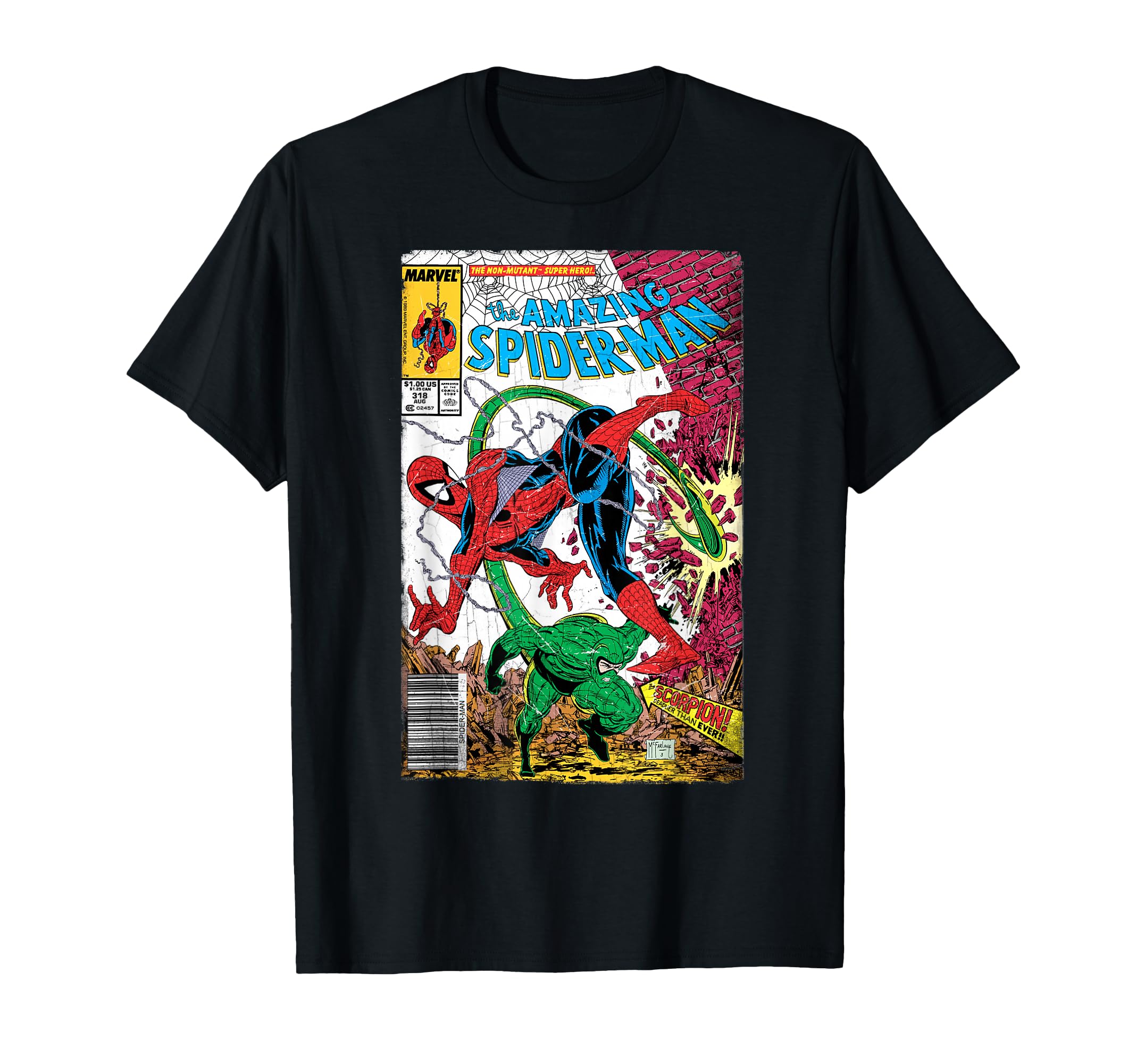 Marvel Spider-Man Classic Retro Comic Scorpion Cover T-Shirt