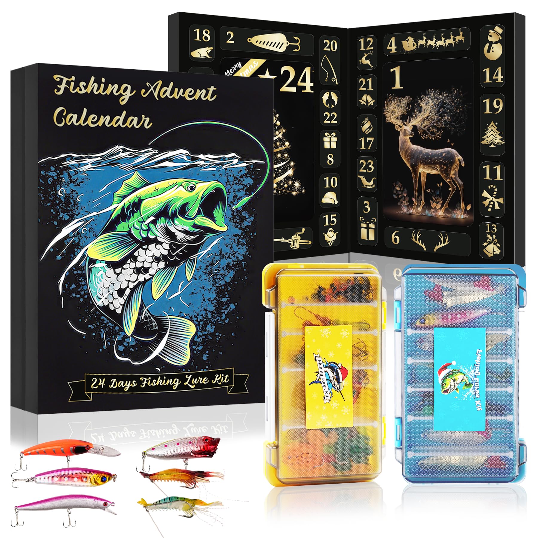LUMYCE Advent Calendar 2025: Fishing Advent Calendar 2025 for Adult Man Teen Boys - 24 Lures for Men Father Grandpa Brother Boyfriend