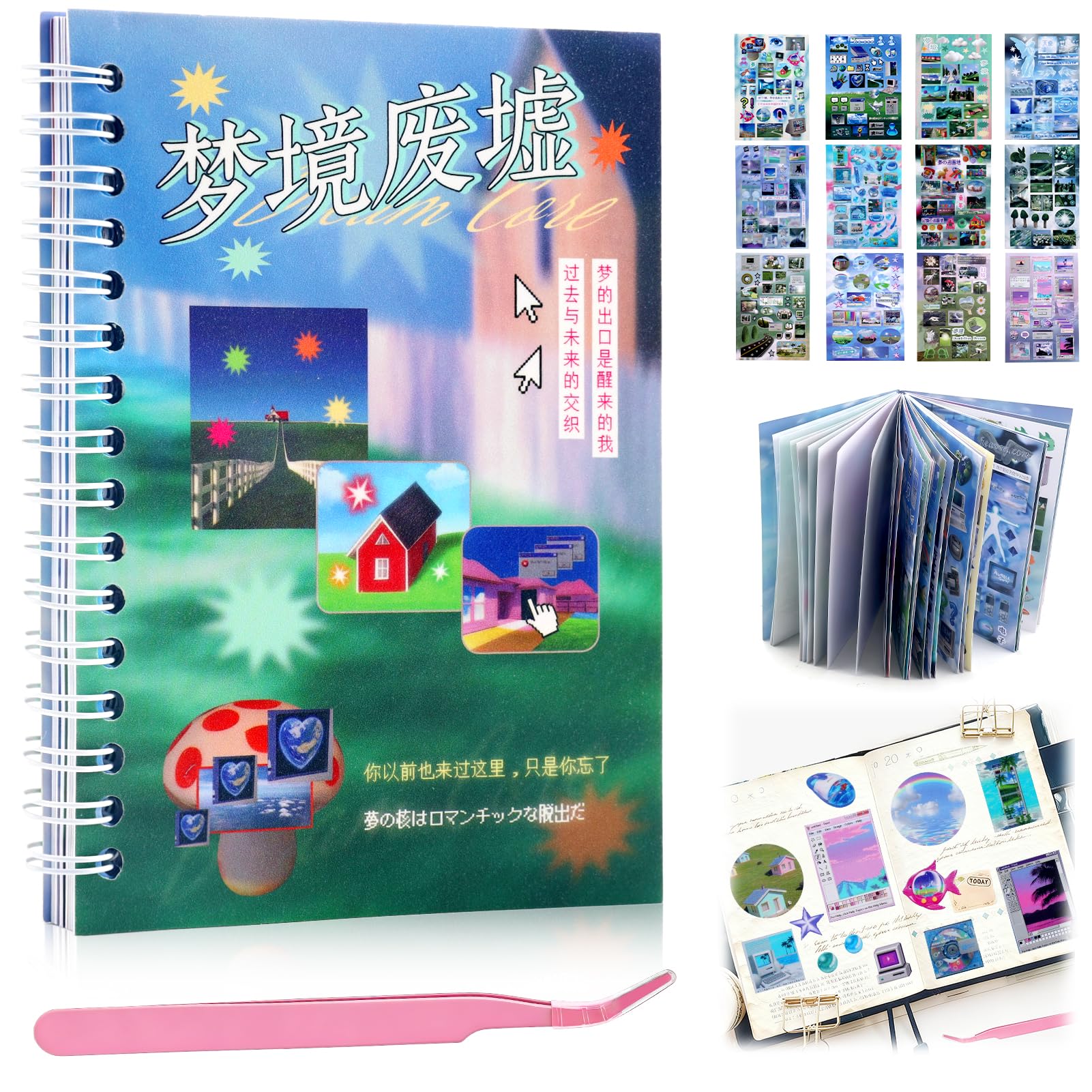 800Pcs Japanese Sticker Book for Journaling Adult, Cute Scrapbook Stickers
