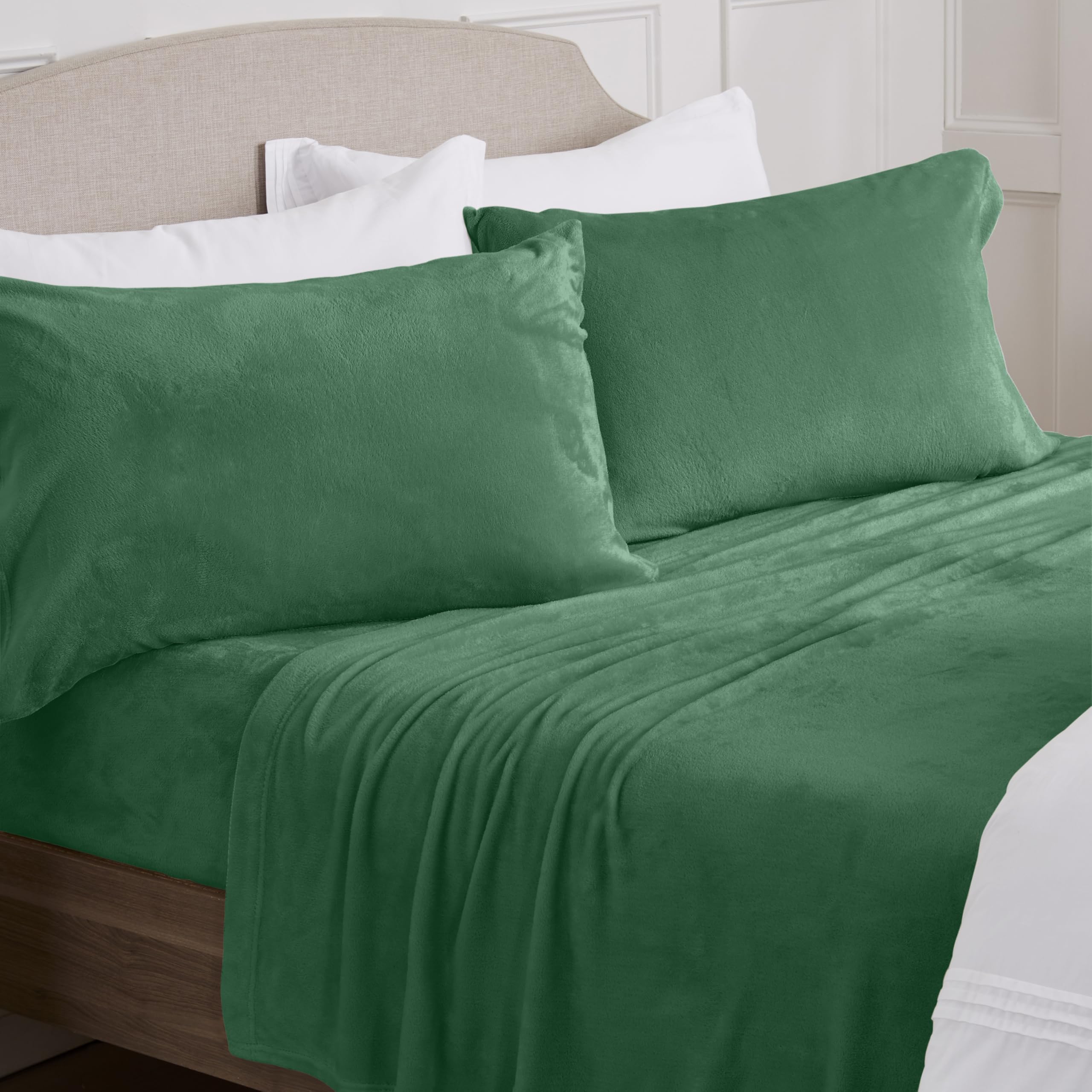 NY Loft Ultra Soft Micro Fleece Sheet Set | King Size | Super Plush Sheets | Holiday Themed | Extra Deep Pockets | Cozy Warmth | Tribeca Collection (