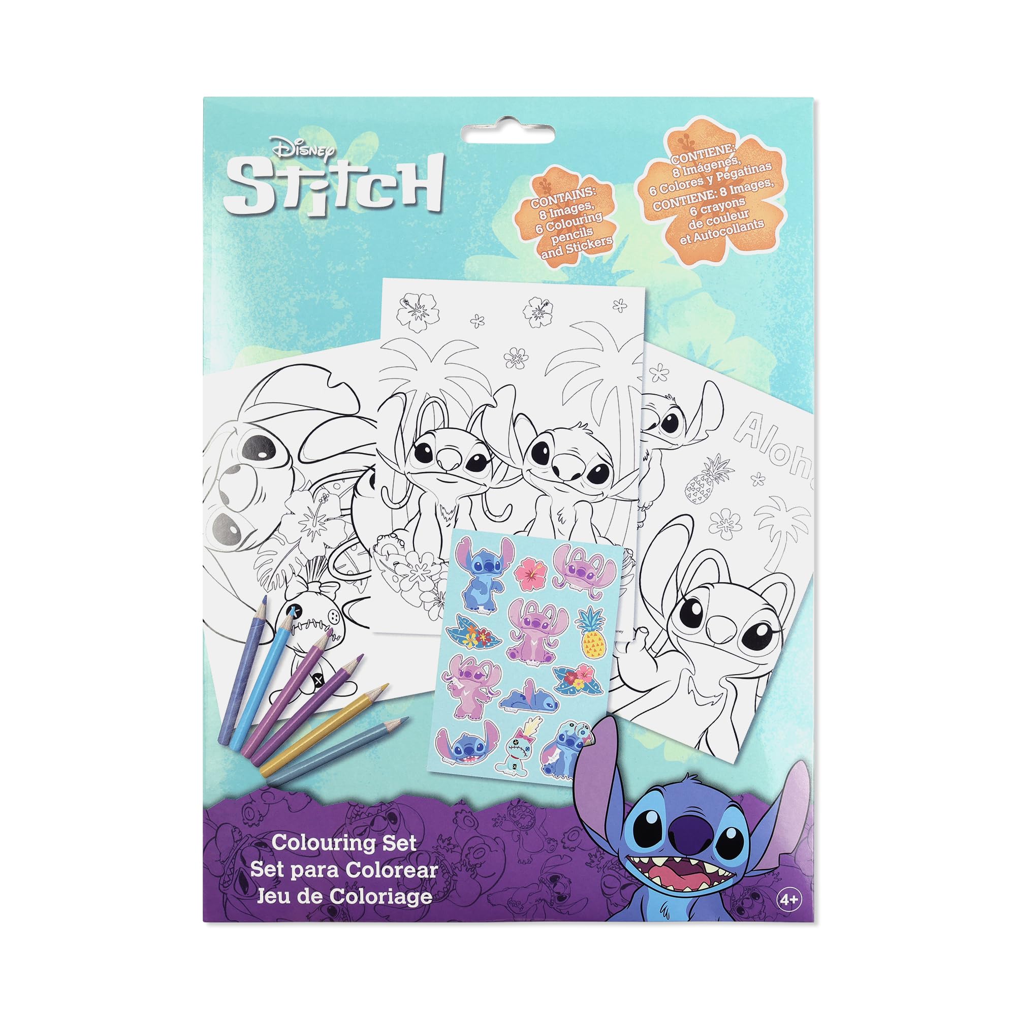 Disney COLOURING SET WITH STICKERS STITCH