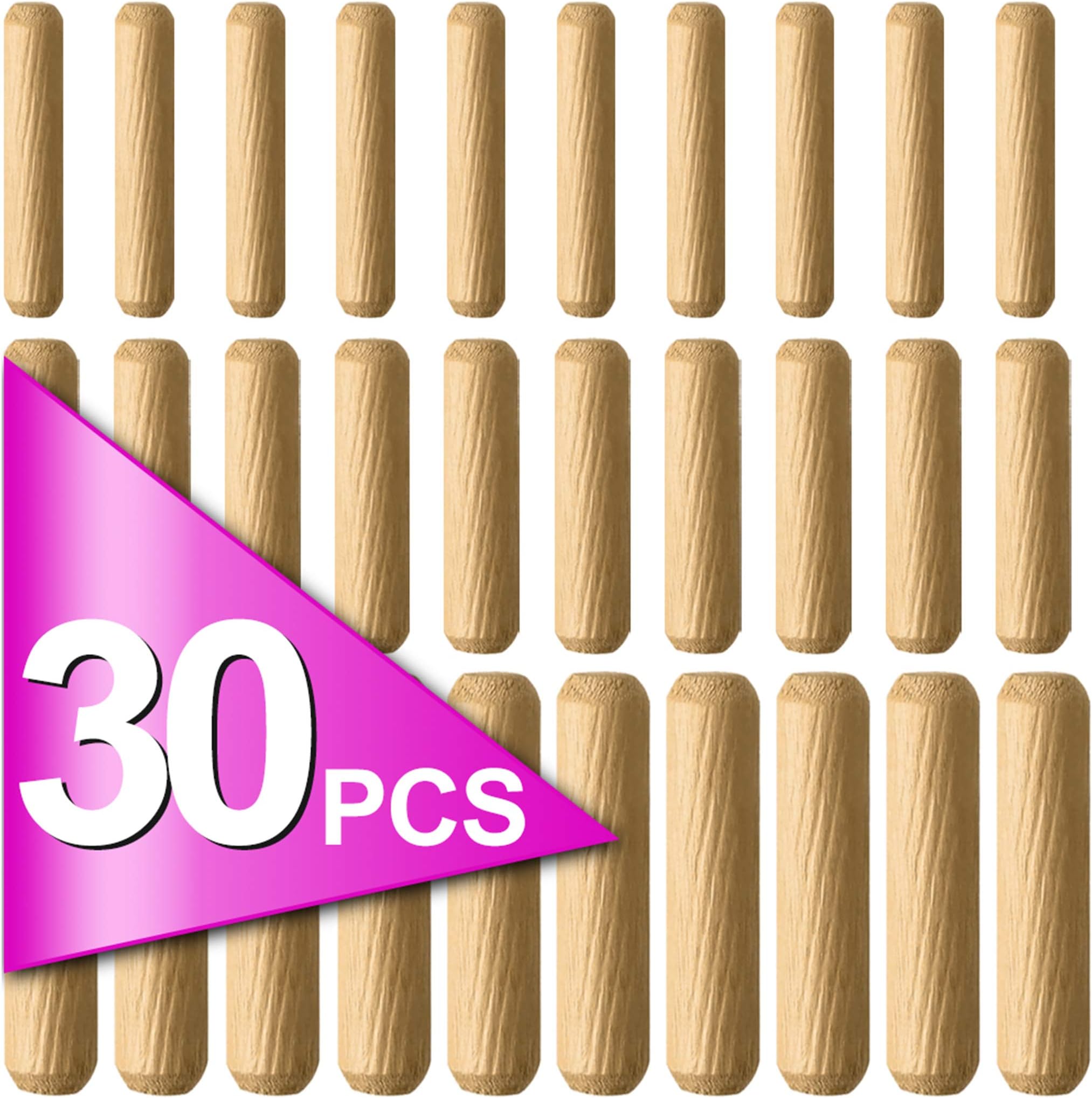 6mm x 50mm dowels Wood, Unibell 50pcs Drawer Round Fluted