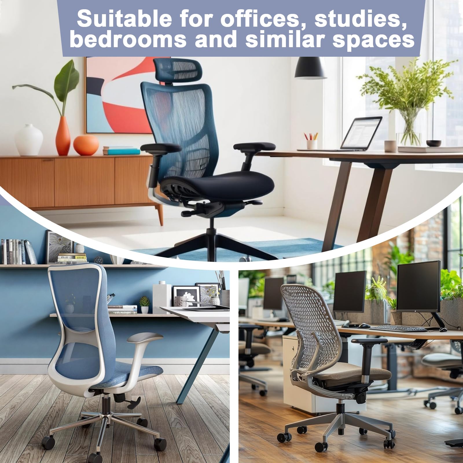 4 fundas elásticas para sillas de computadora, fundas de asiento elásticas para sillas de oficina, fundas protectoras universales para sillas giratorias y accesorios de oficina (negro)