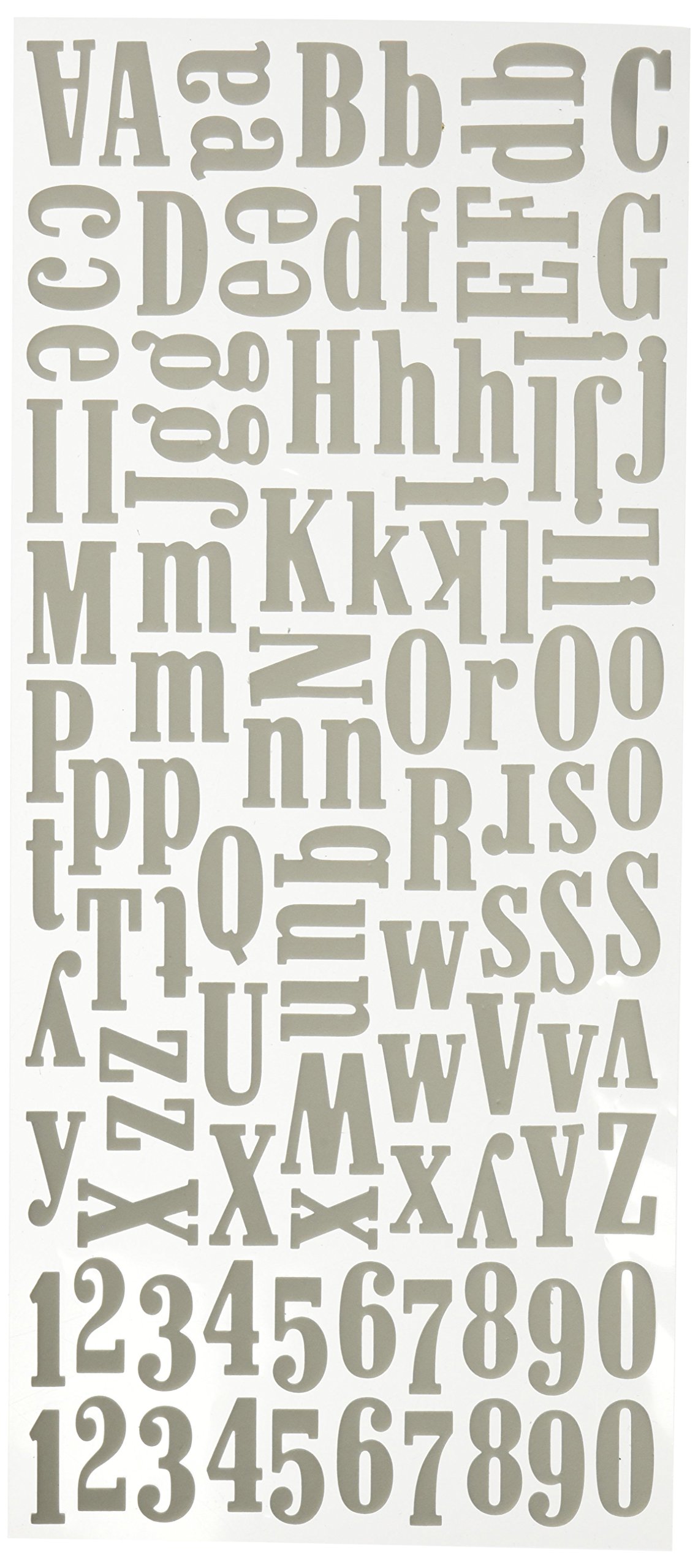 Lettres de l'alphabet en mousse Sticko grand format blanc pour décoration de fête et scrapbooking