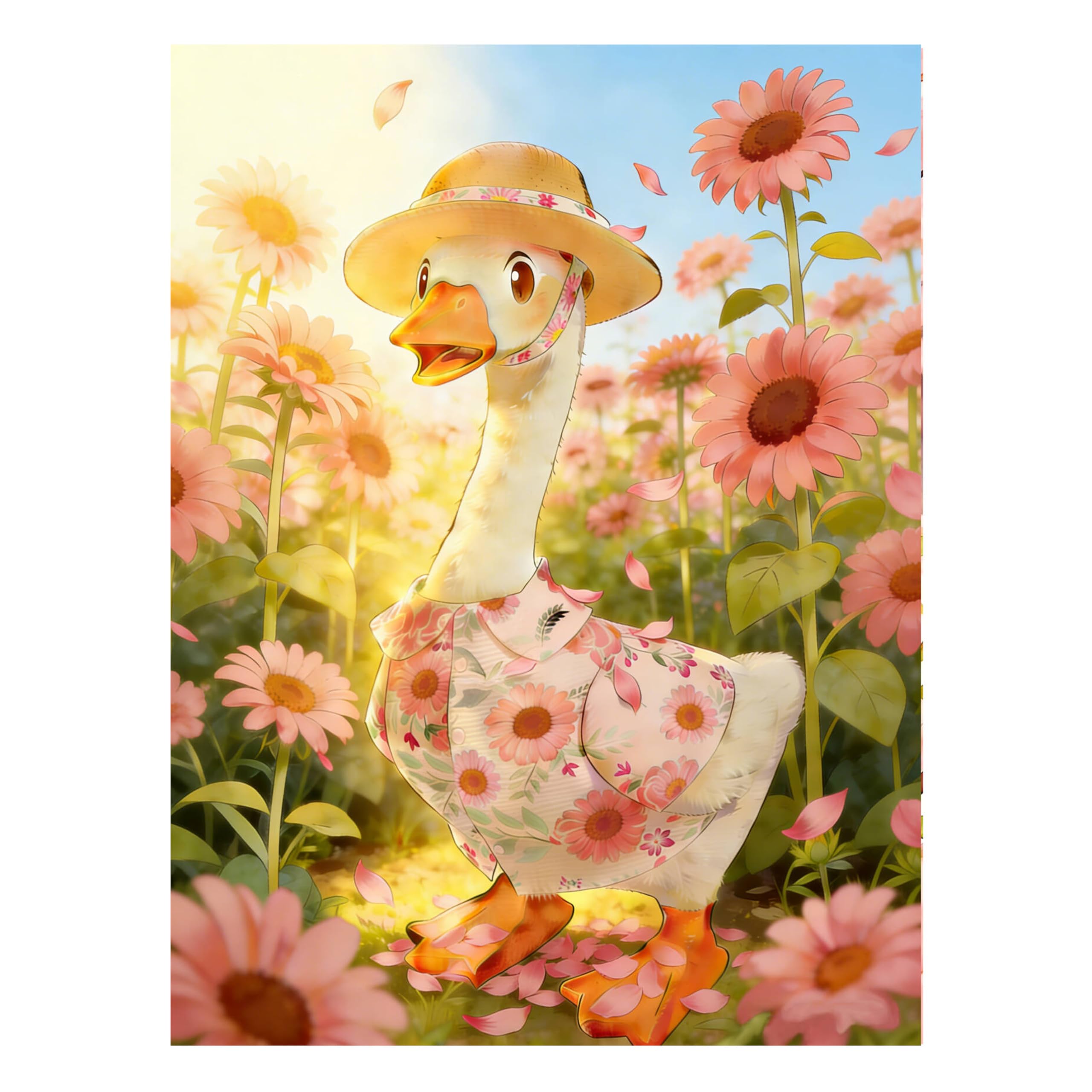 Diamond Art Kits for Adults Gem Art 5D Diamond Painting Kit Goose Birthday Personalized Gifts for Women Her Round Drill Diamond Painting Adult Craft Silly Porch Goose Home Room Wall Decoration 30*40CM