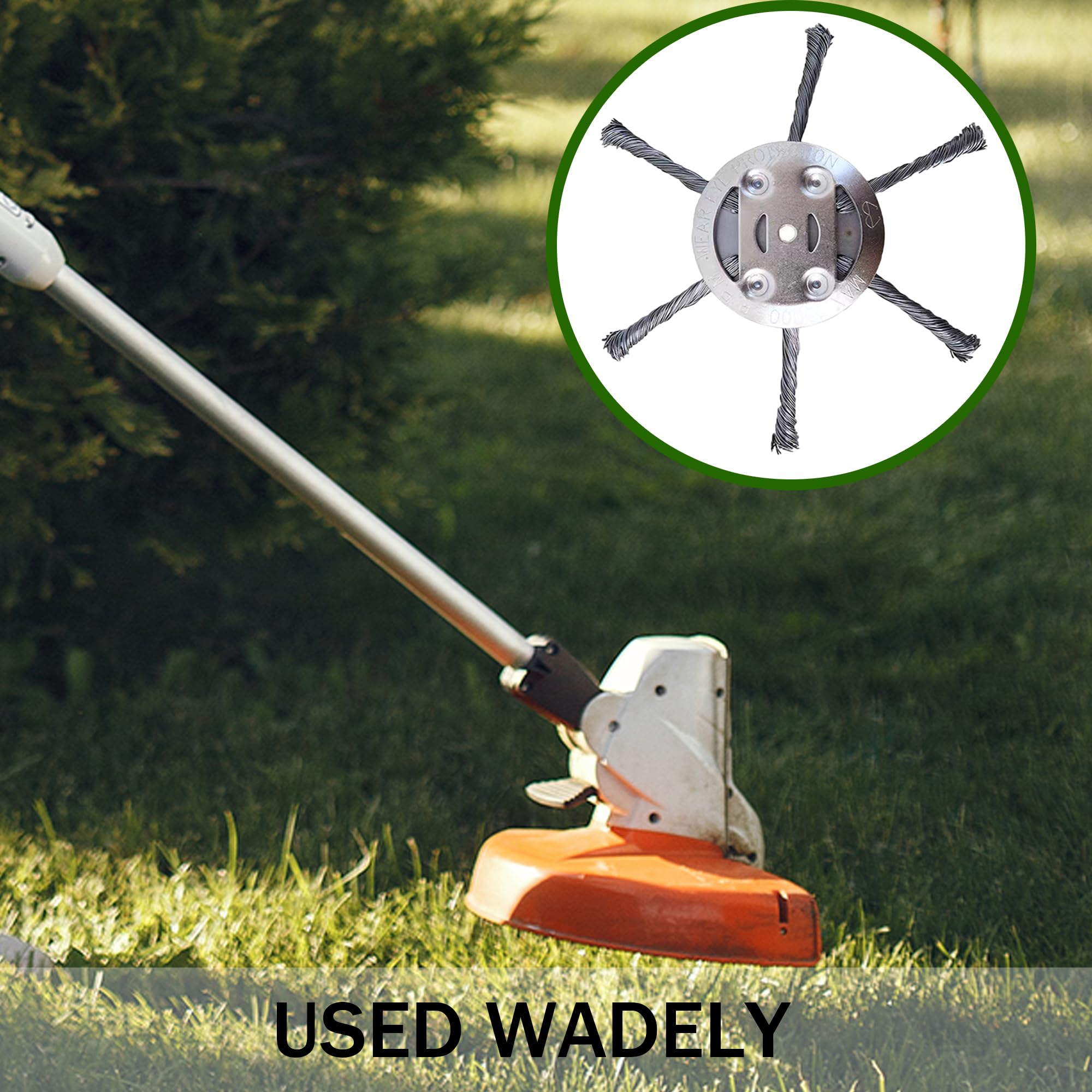 Onkruidborstel voor grastrimmer, onkruidverwijderaar, staaldraad, bosmaaier, trimmer, kop, onkruid, draadborstel voor tuin, elektrisch gereedschap, grastrimmerkop, grasmaaier (B-2 stuks