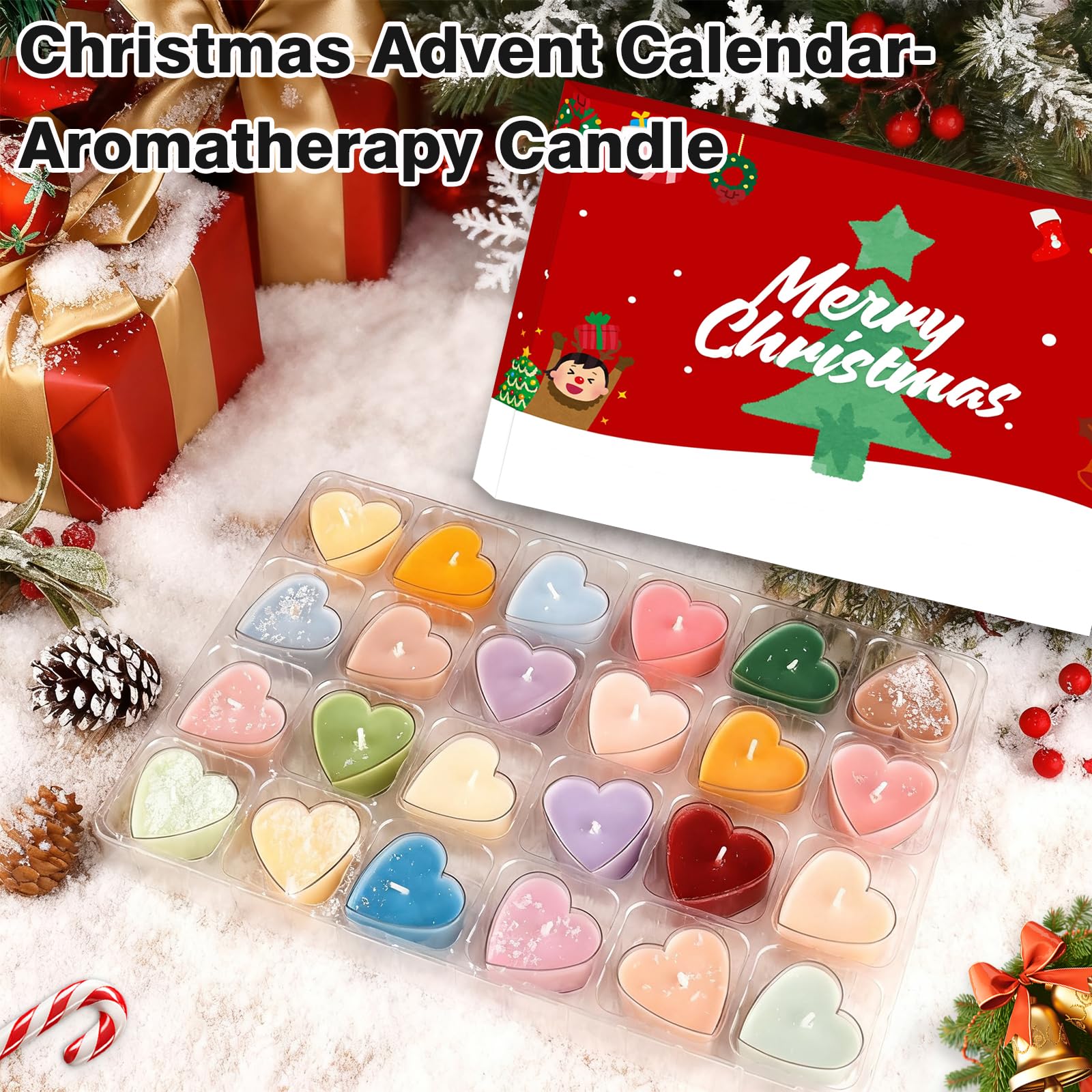 Calendario avvento candele con 24 diverse candele profumate, Calendario Dell'Avvento Candele 2025, Idee Regalo Natale, regali del calendario di Natale per la mamma, la sorella, la fidanzata